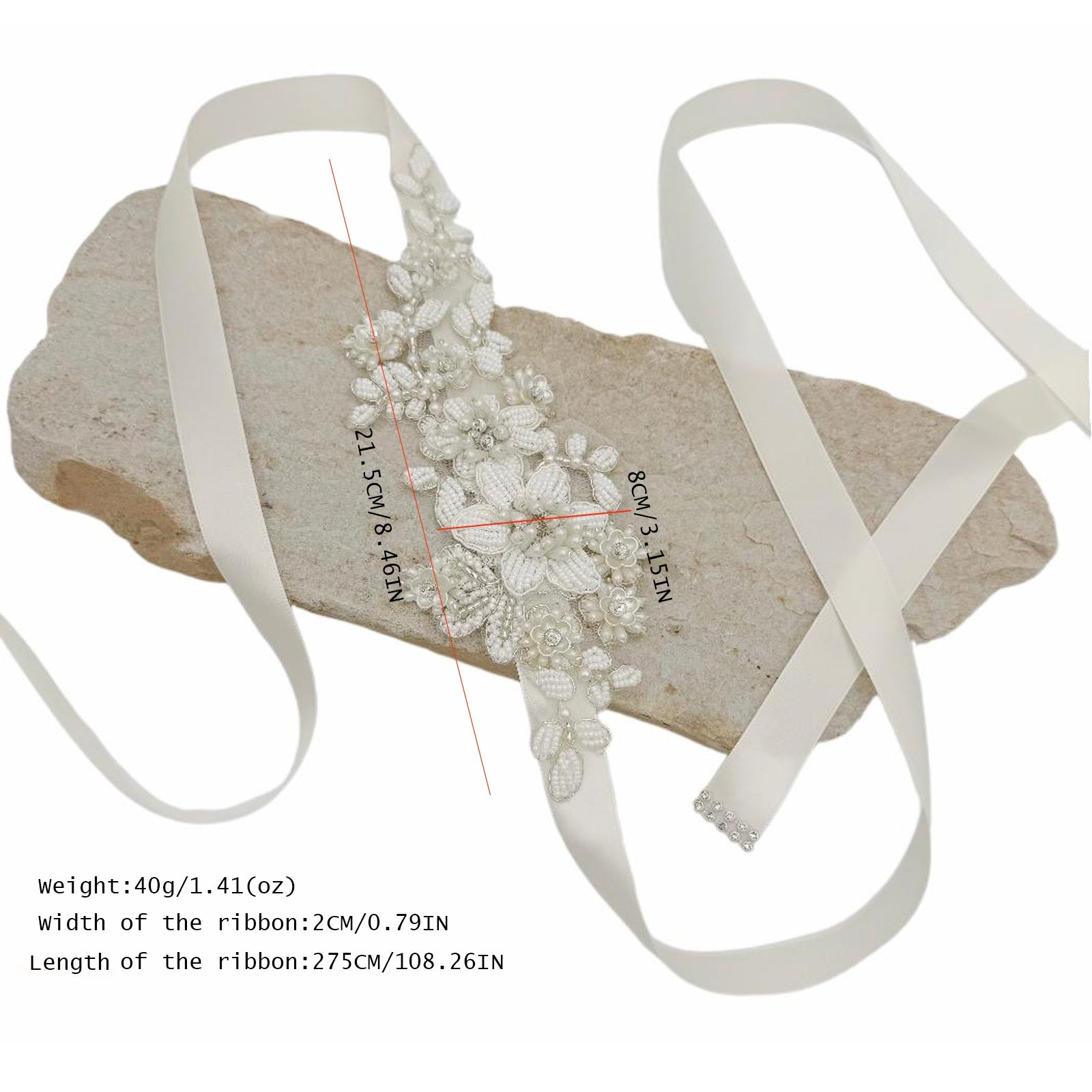 BS484 ivory pearl belt