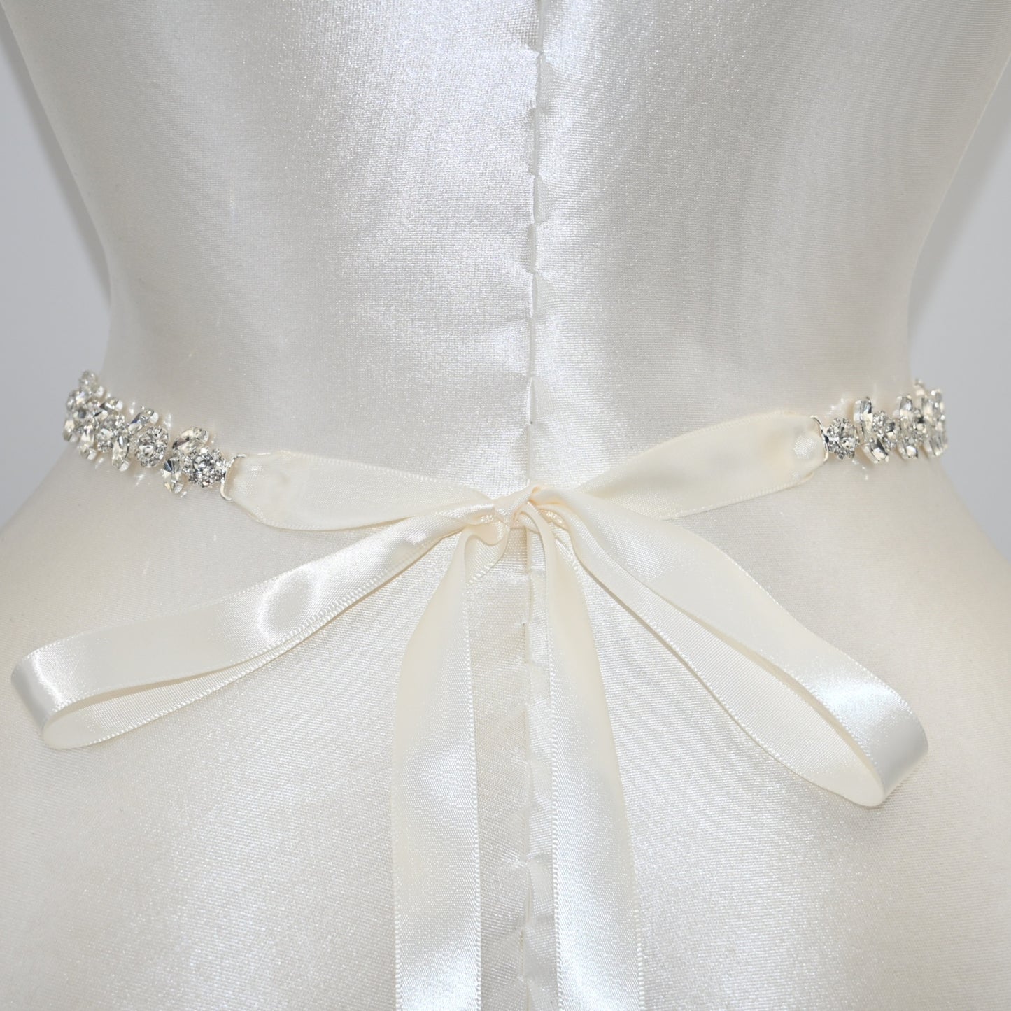 Bridella BS440 Off White Rhinestone Belt