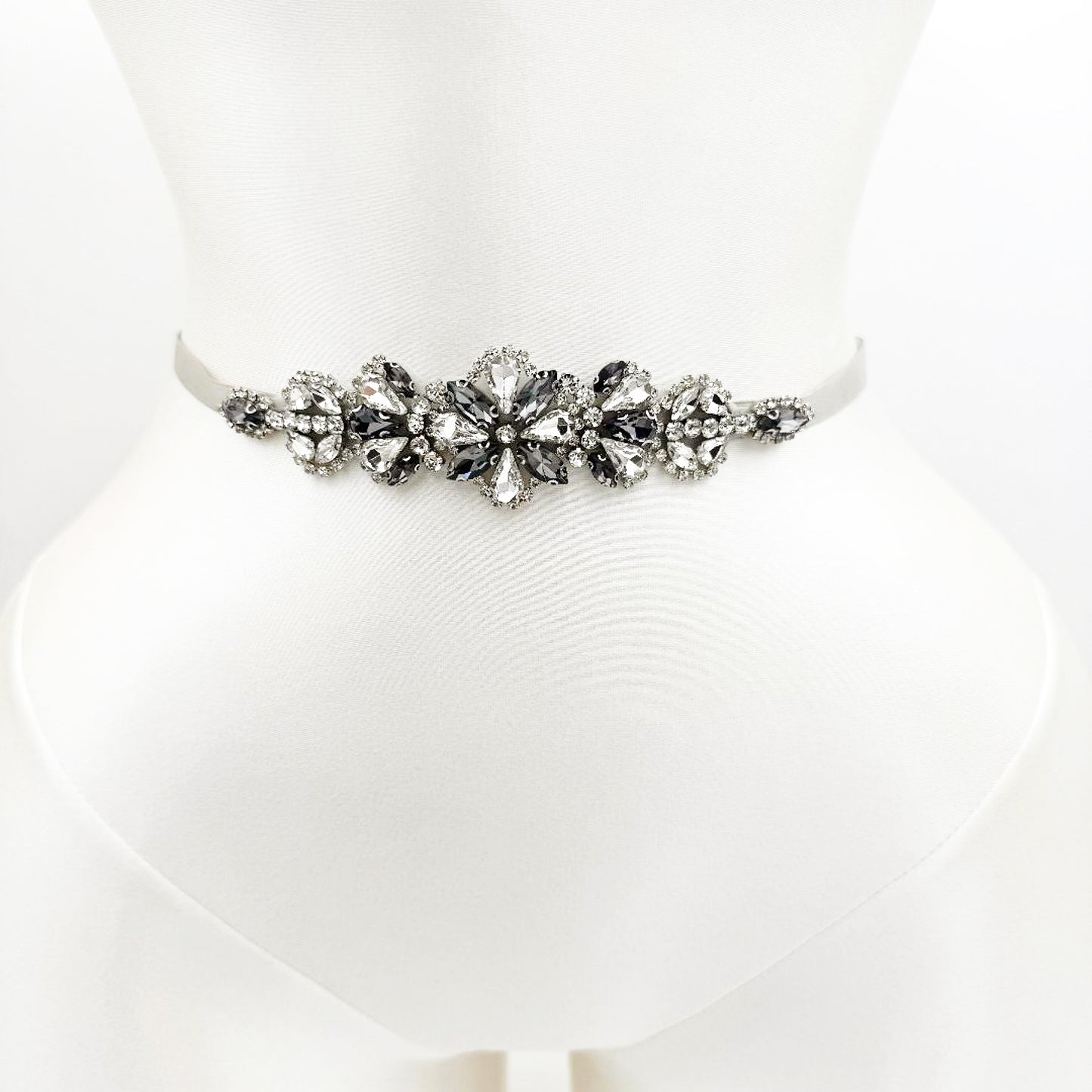 Grey Rhinestone Belt - Bridella BS464H