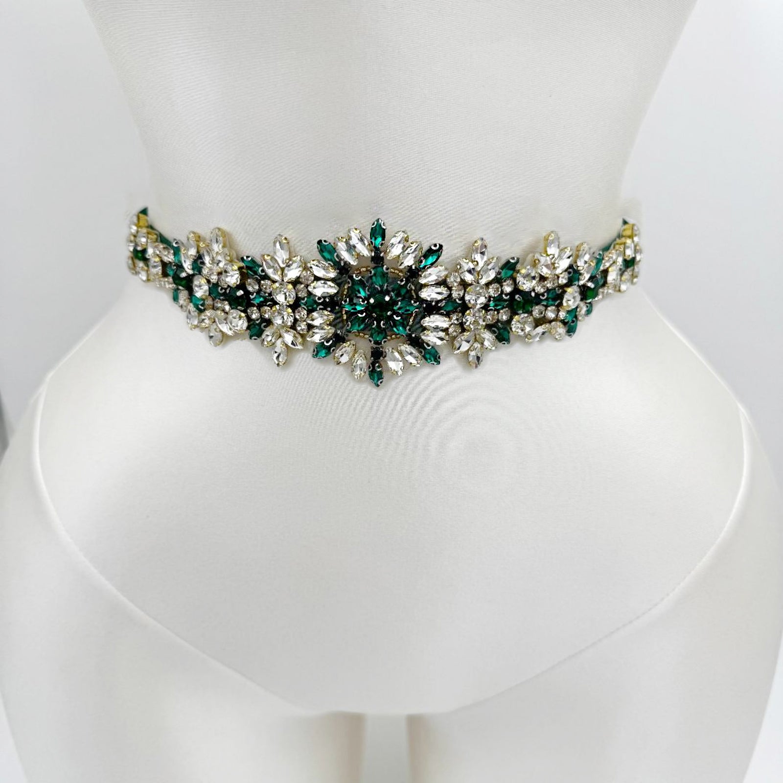 S319KL green rhinestone belt