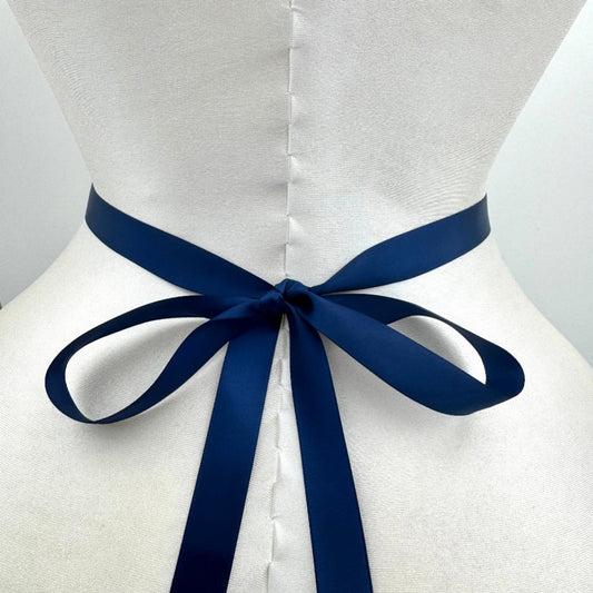 Navy Rhinestone Belt - Bridella BS84ML
