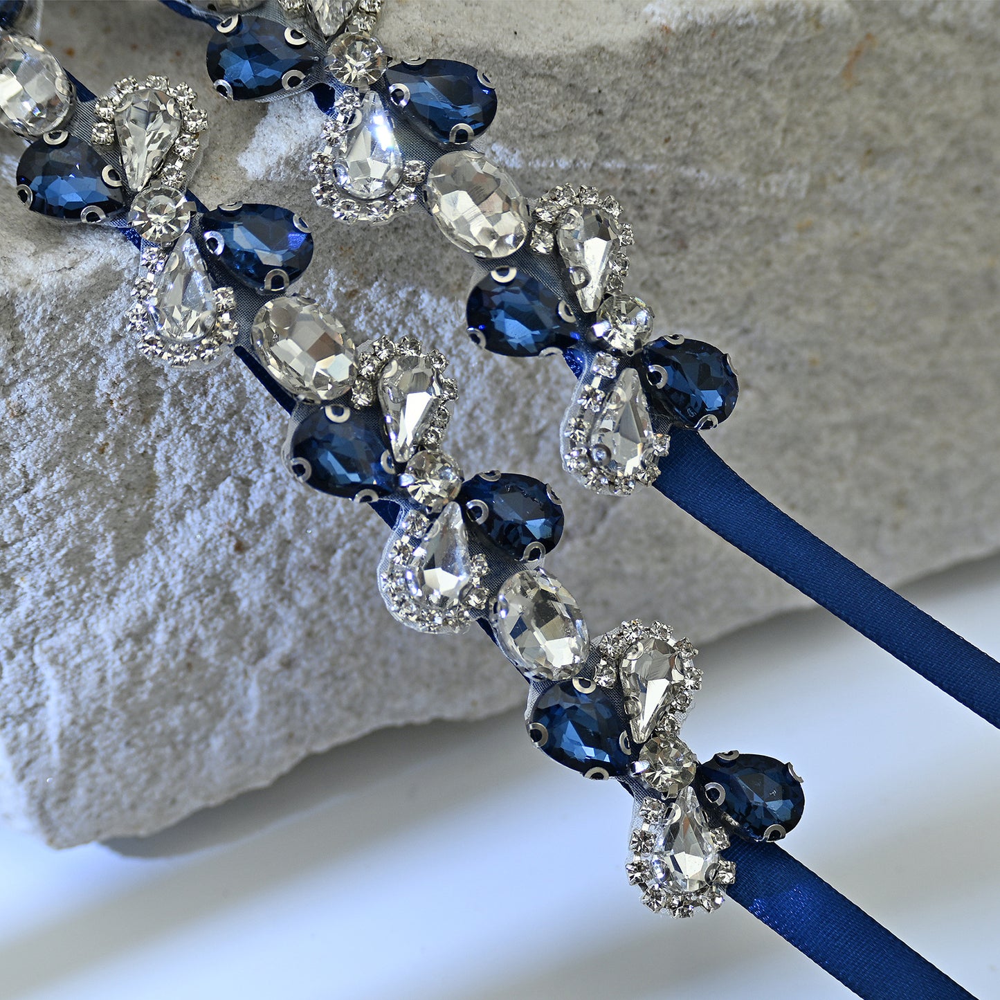 Bridella BS212ML-Navy Blue Navy Rhinestone Belt