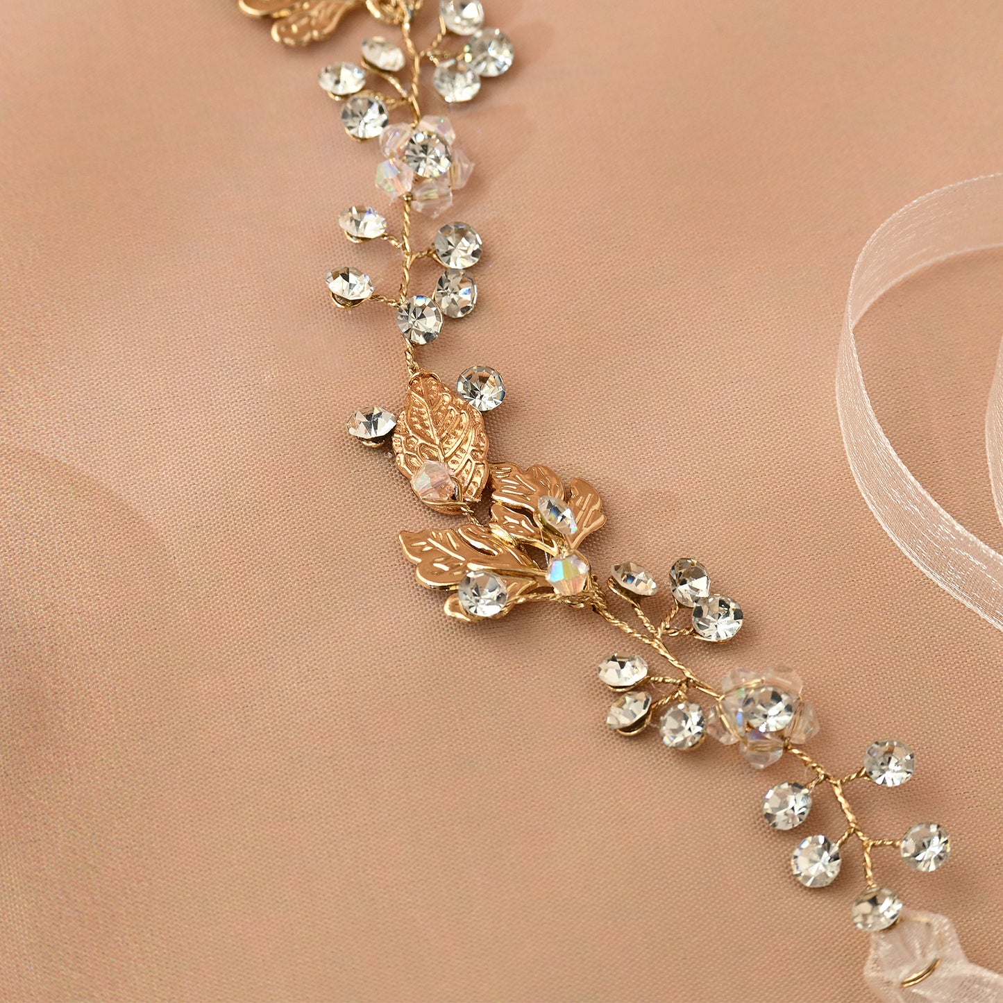 Bridella BHP122 Gold Rhinestone Headband