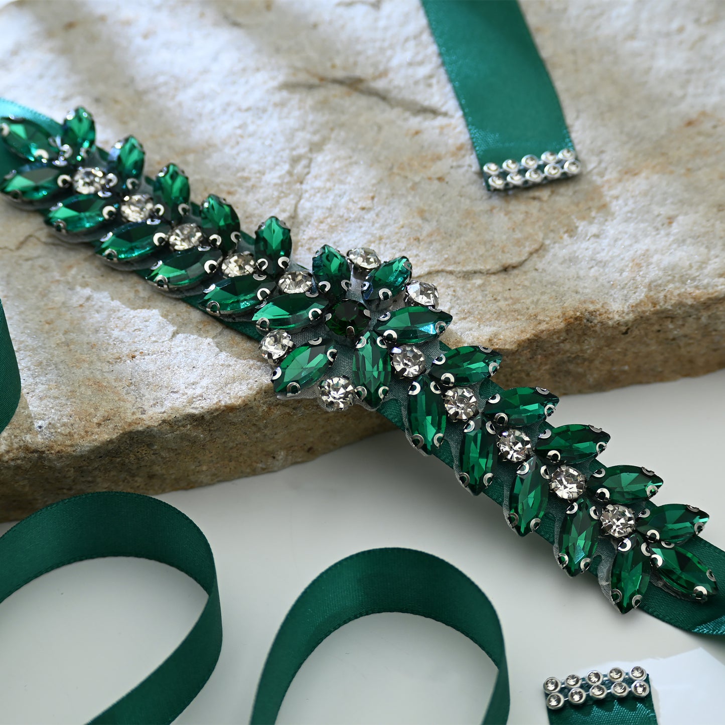 Bridella BS69KL Green Rhinestone Belt