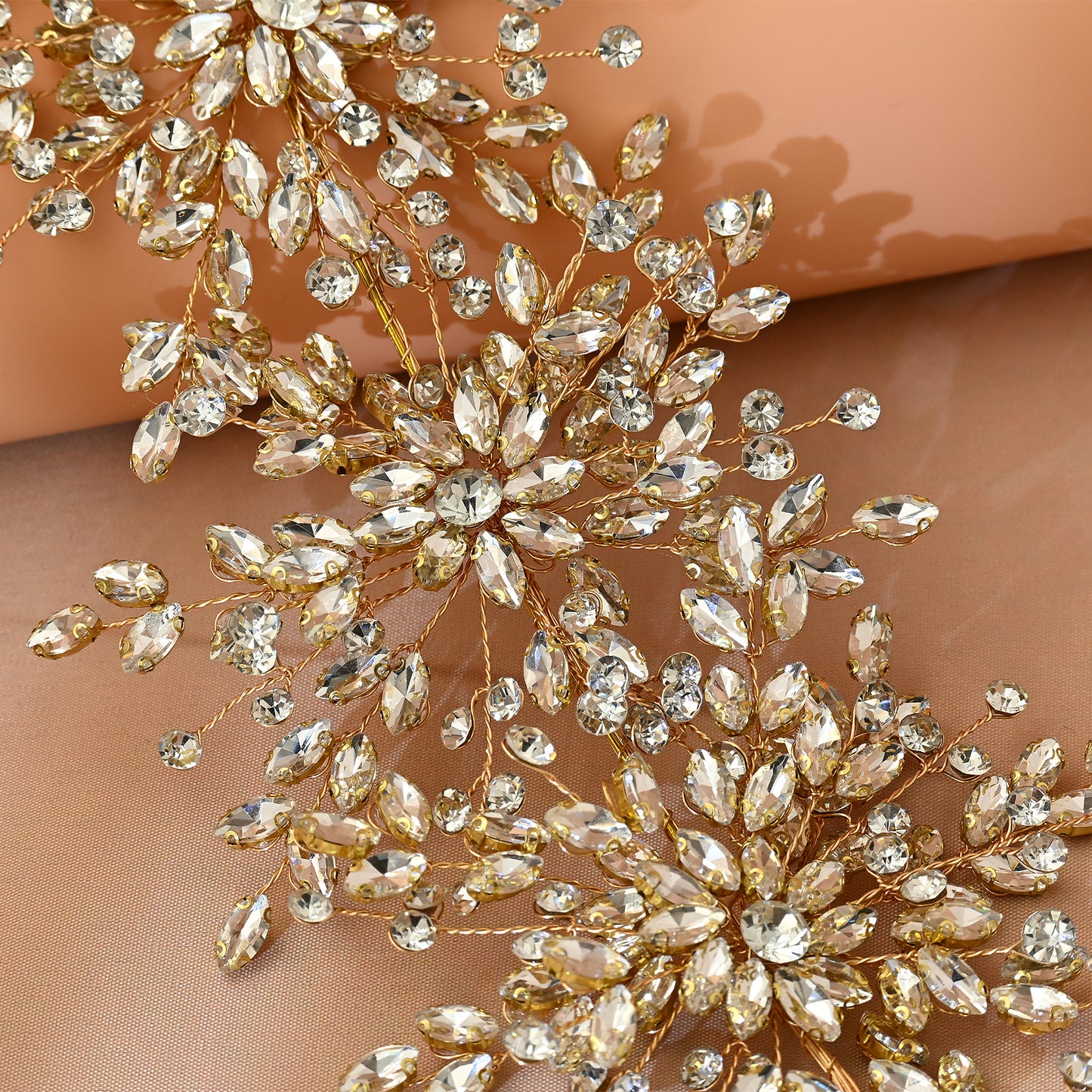 Bridella BHP389-G Gold Rhinestone Crown