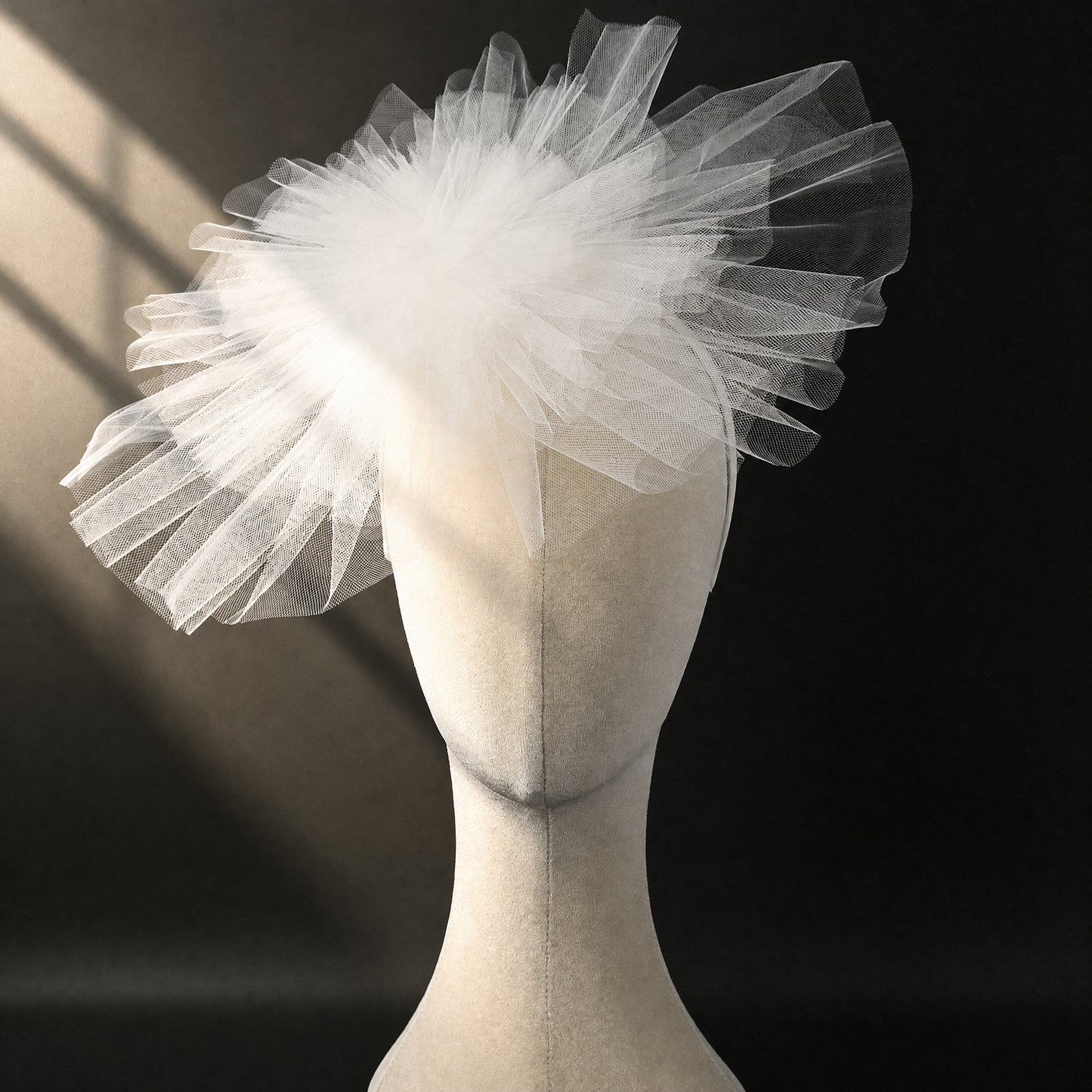 Floral Bridal Blusher Veil Multi Layer Wedding Headband Short Veil White - Bridella BMA01-I