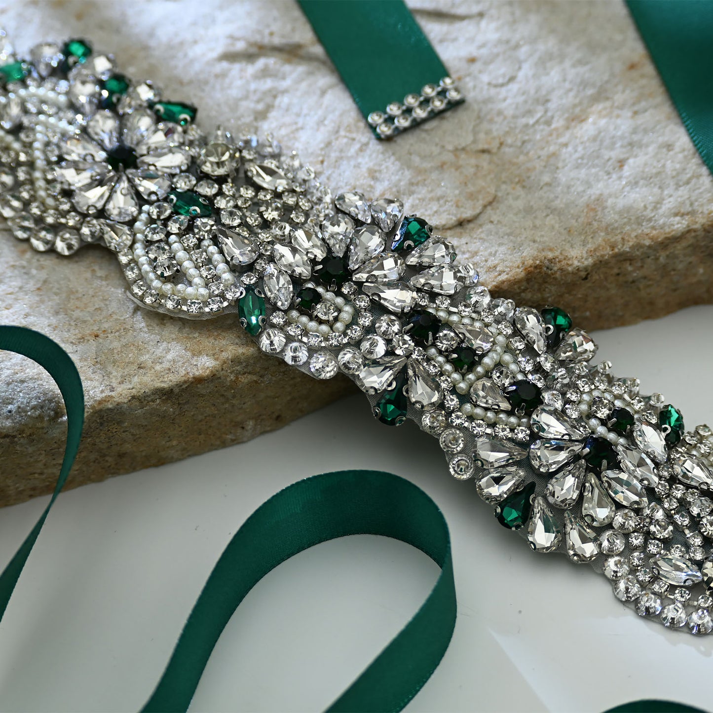 Bridella BS120KL Green Rhinestone Belt