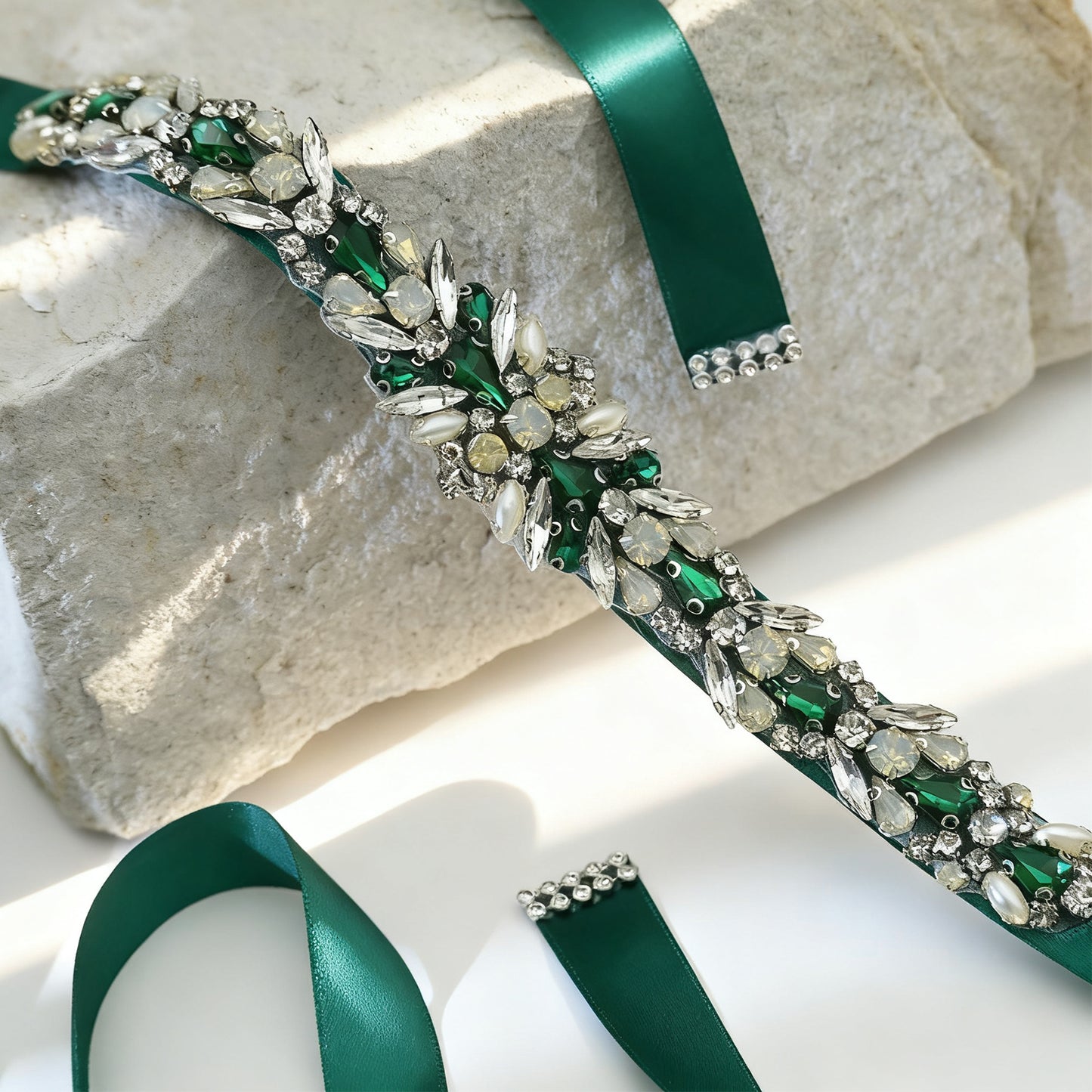 Bridella BS57KL Green Rhinestone Belt