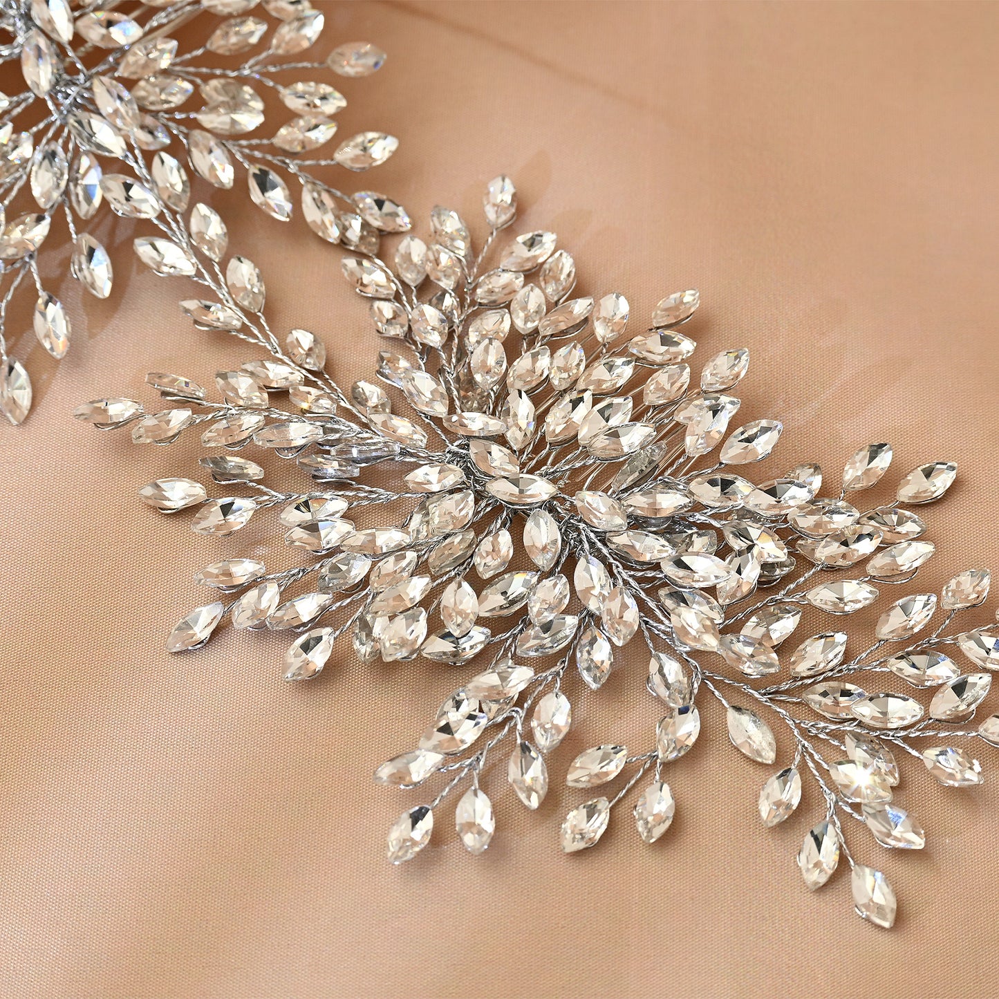 Bridella BHP392-S Silver Rhinestone Hair Comb