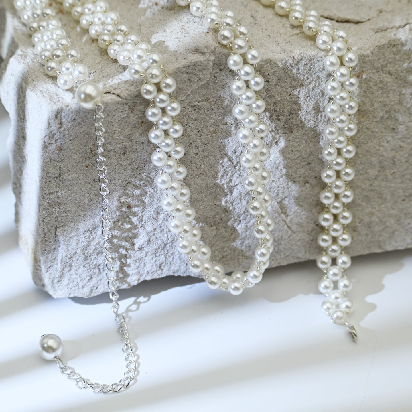White Pearl Bridal Belt Wedding Sash – Bridella BS398