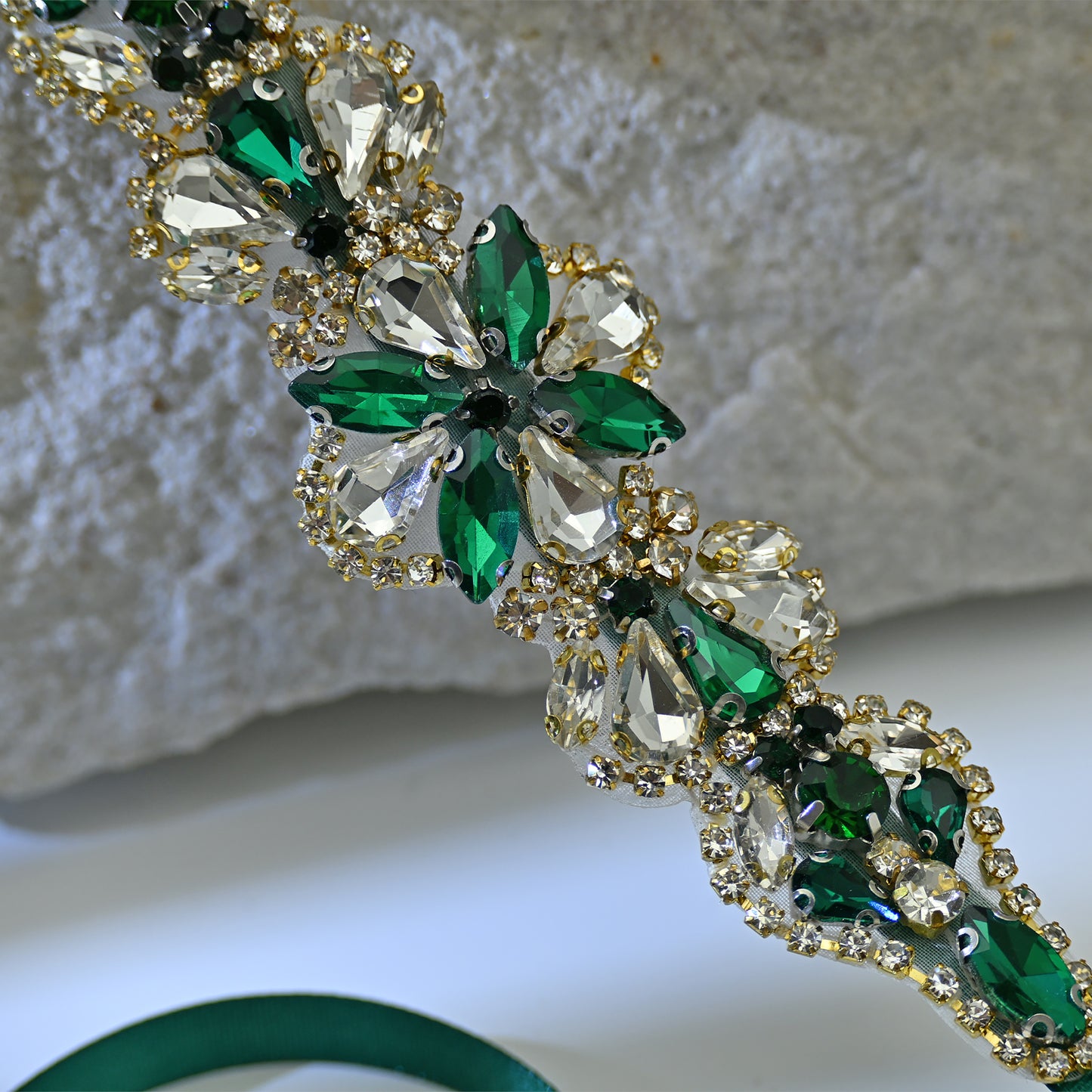 Bridella BS137GKL Green Rhinestone Belt