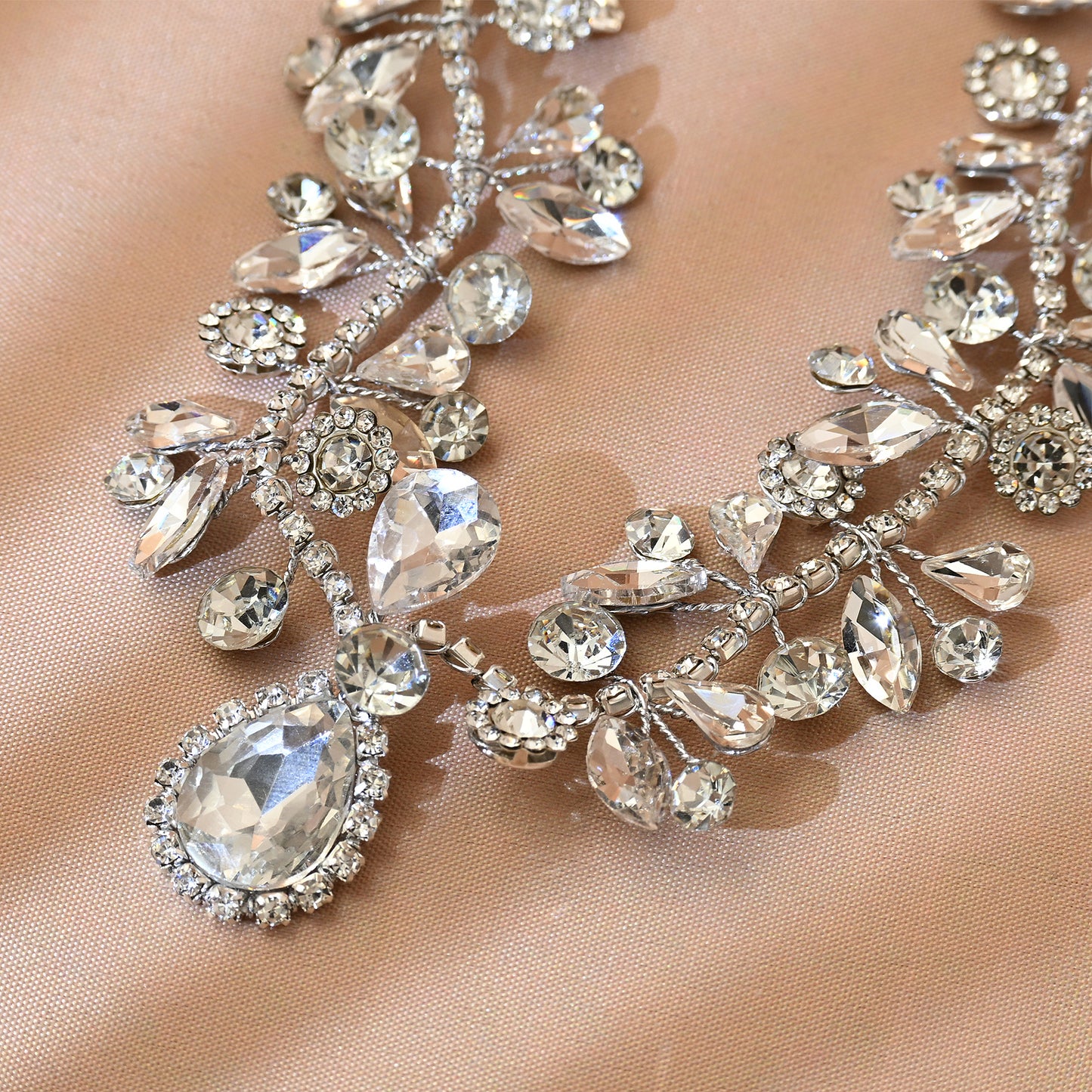 Bridella BHP470-S Silver Rhinestone Headband