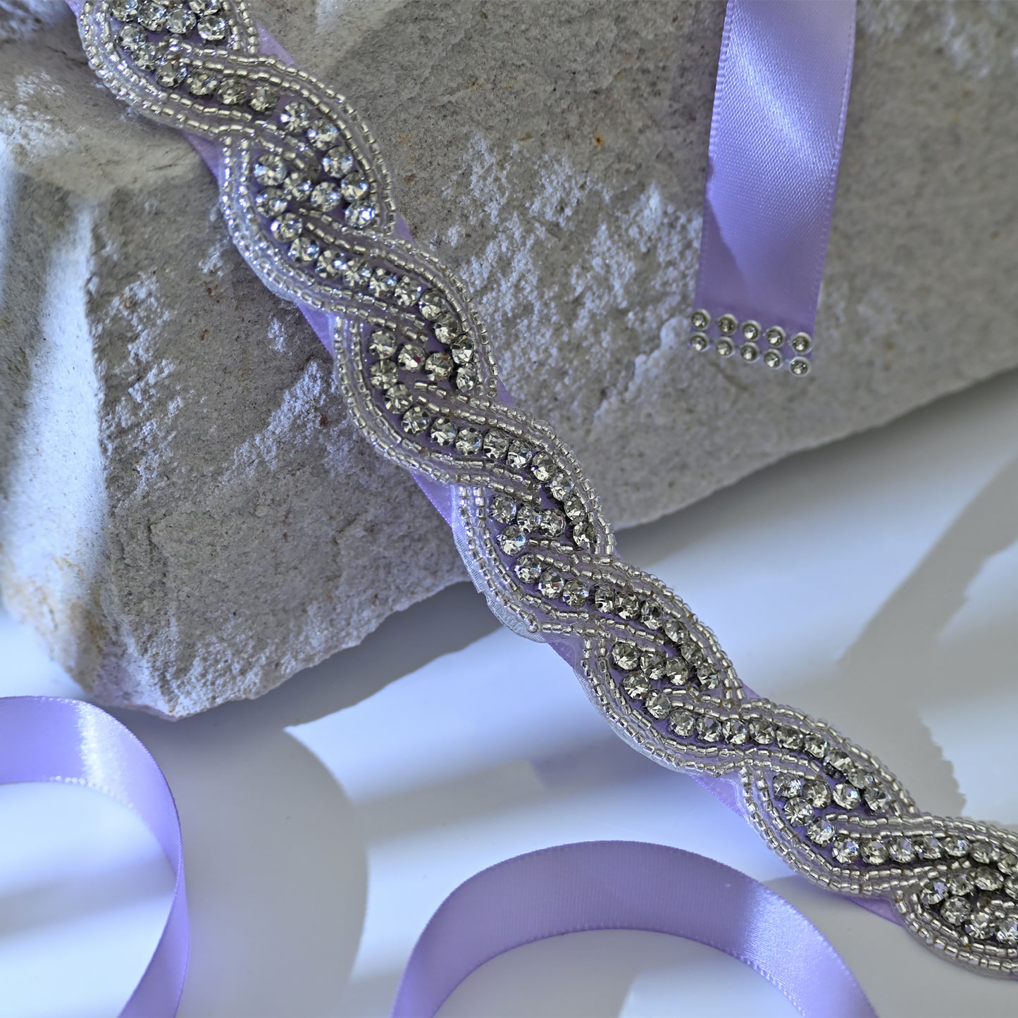 Bridella BS62 Purple Rhinestone Belt