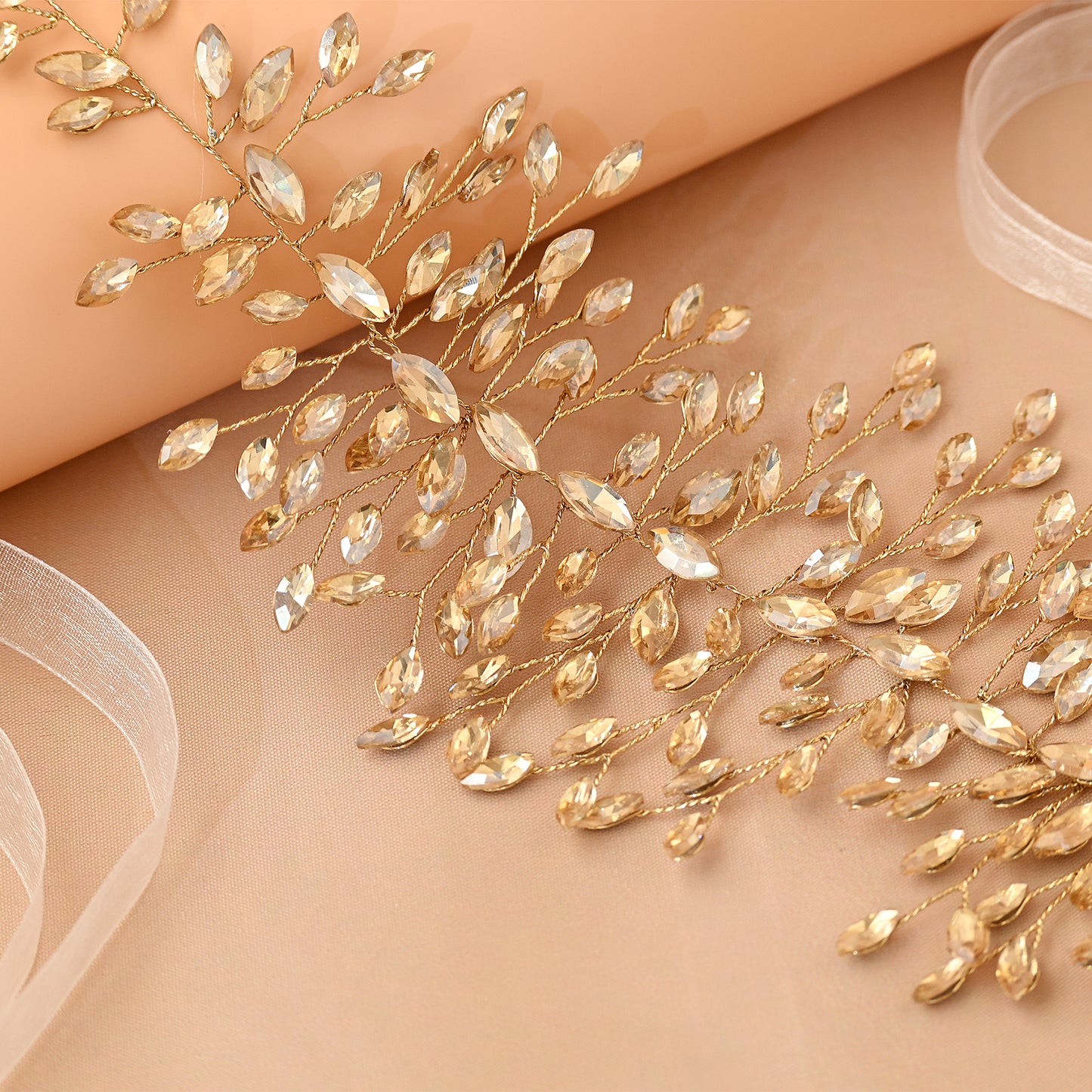 Bridella BHP237-Champagne Champagne Rhinestone Headband