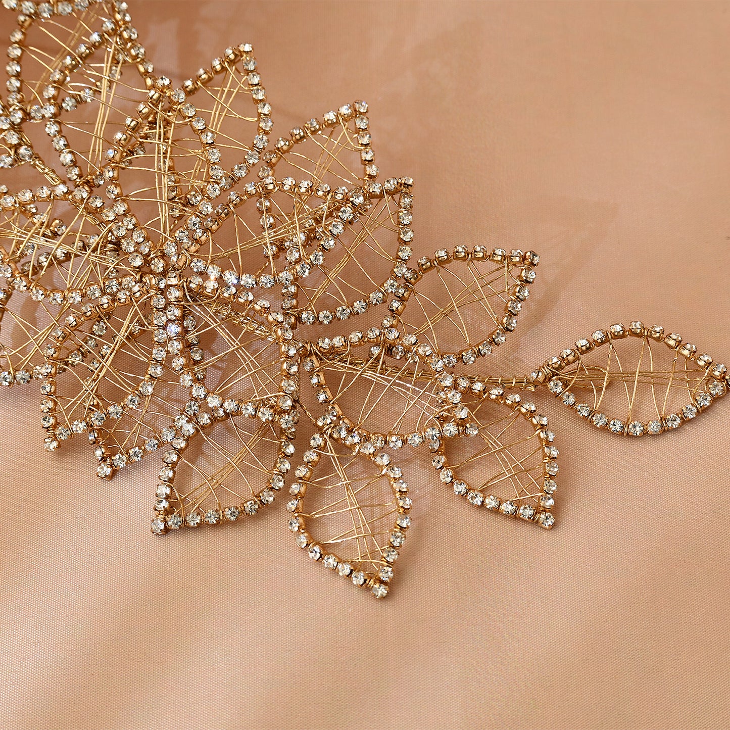 Gold Rhinestone Crown Bridal Tiara - Bridella BHP256-XG