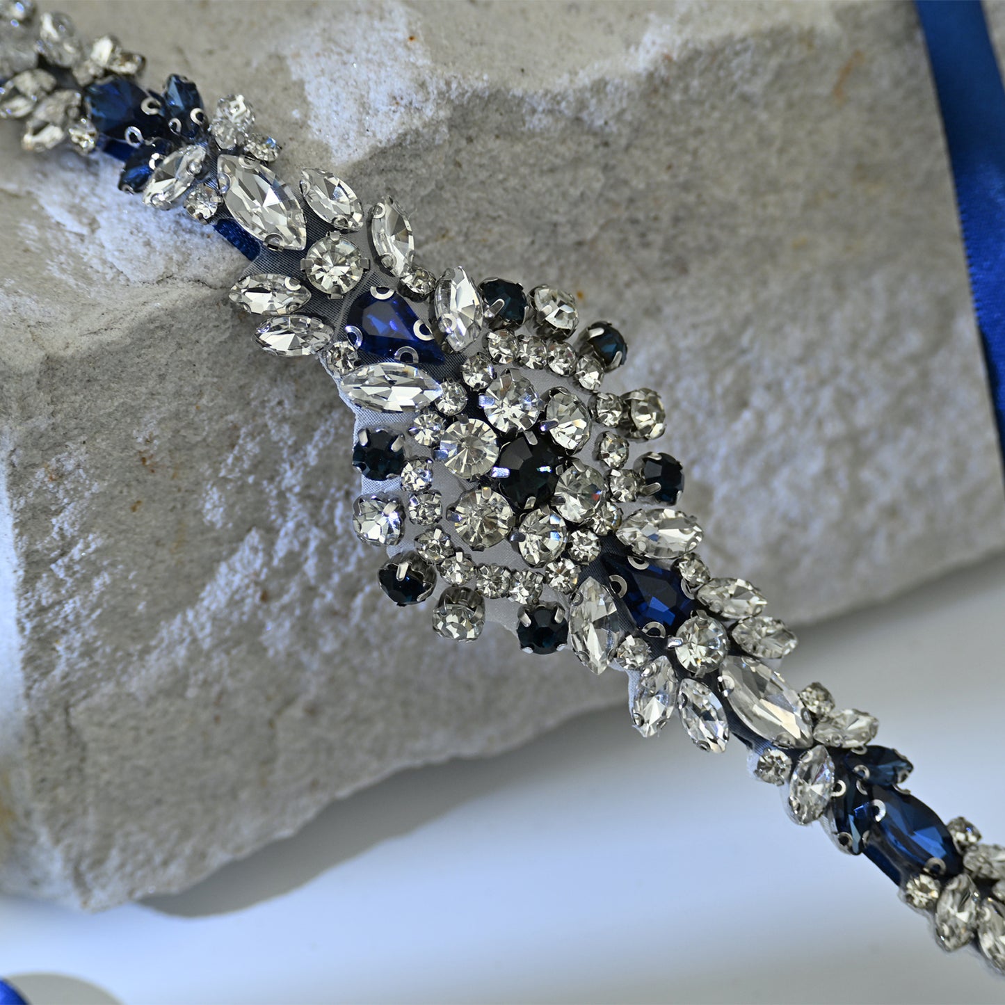 Bridella BS124ML Blue Rhinestone Belt