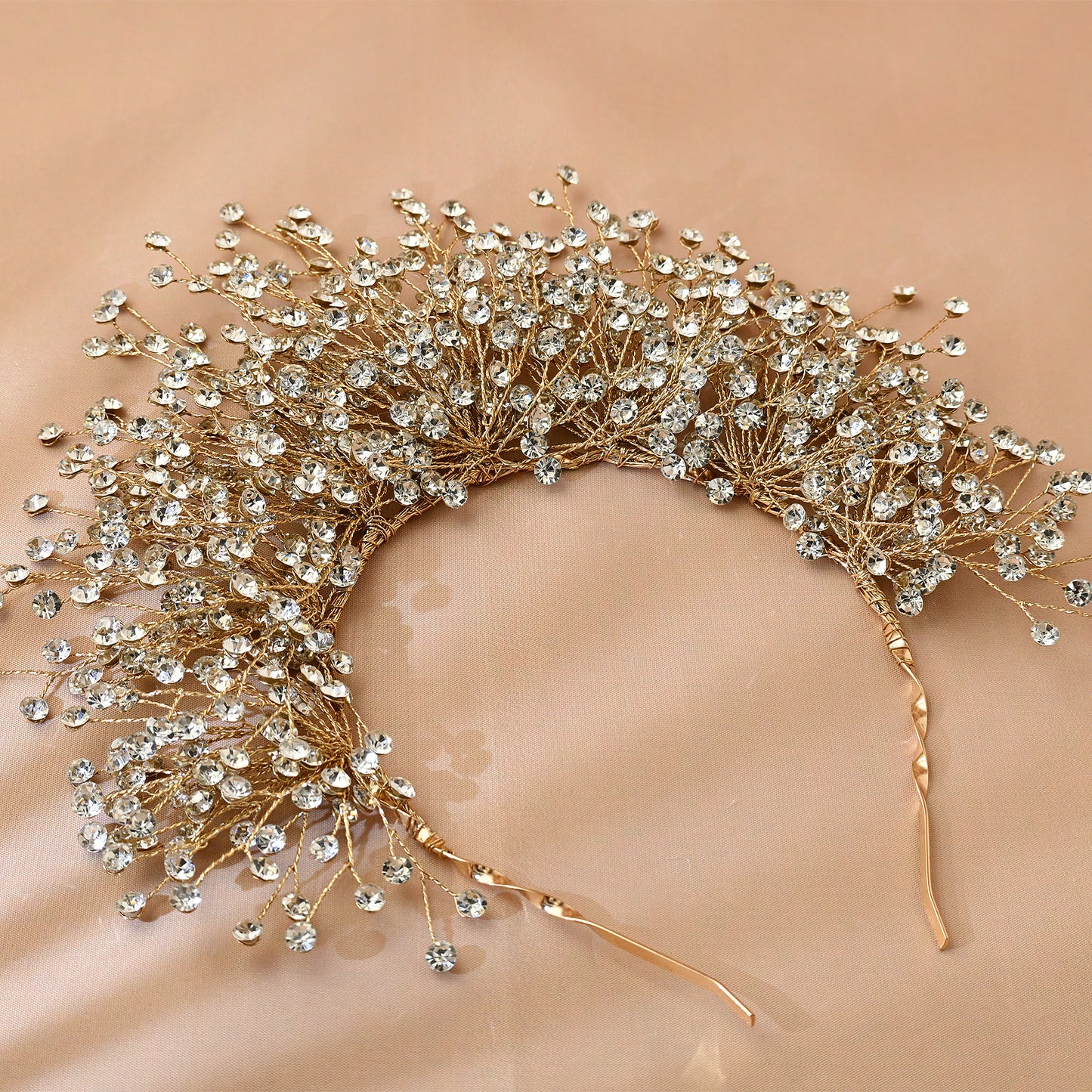 Bridella BHP193-G Gold Rhinestone Crown