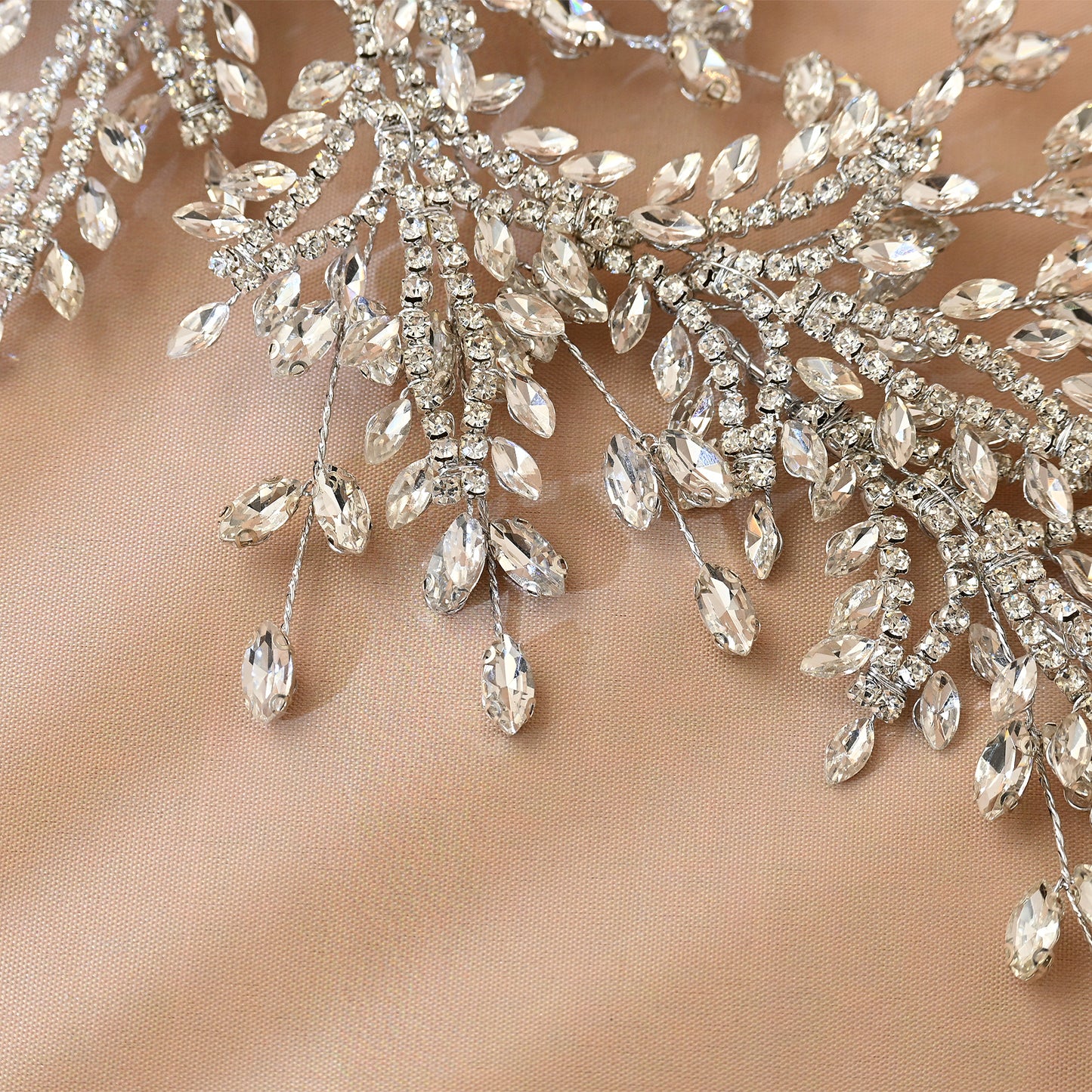 Bridella BHP482-S Silver Rhinestone Tiara