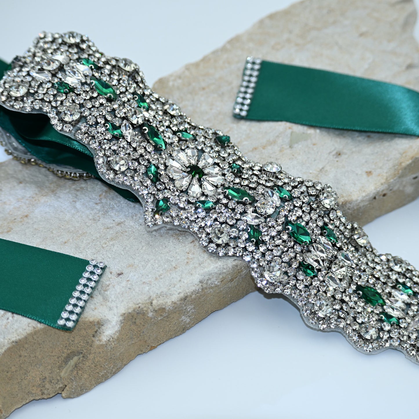 Bridella BS233LKL Green Rhinestone Belt