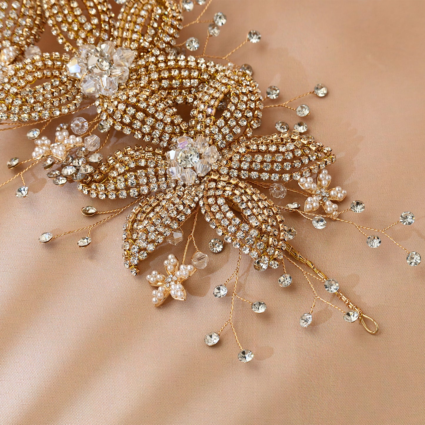 Bridella BHP252-G Gold Rhinestone & Crystal Tiara