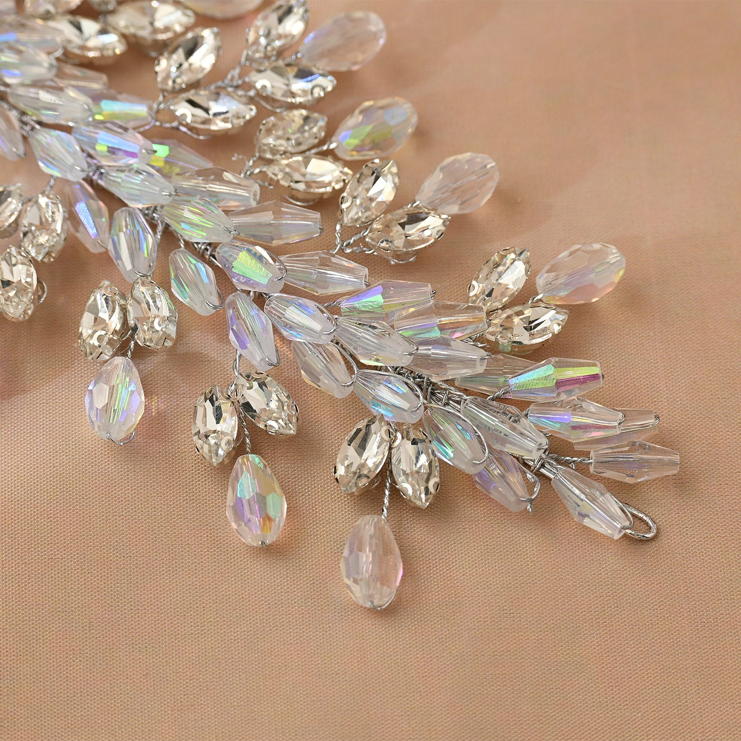 Bridella BHP539-S Silver Rhinestone & Crystal Headband