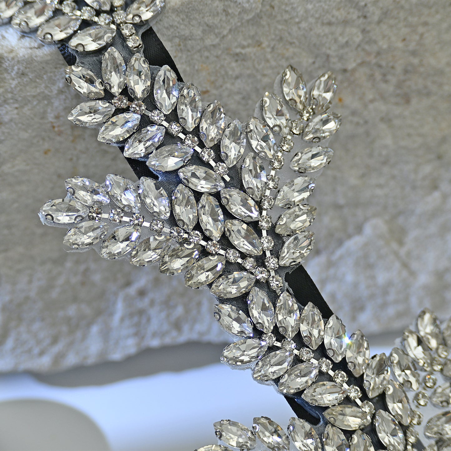 BS241 Crystal Leaf Bridal Belt,Silver Rhinestone Wedding Sash Forest &Garden Wedding Accessory