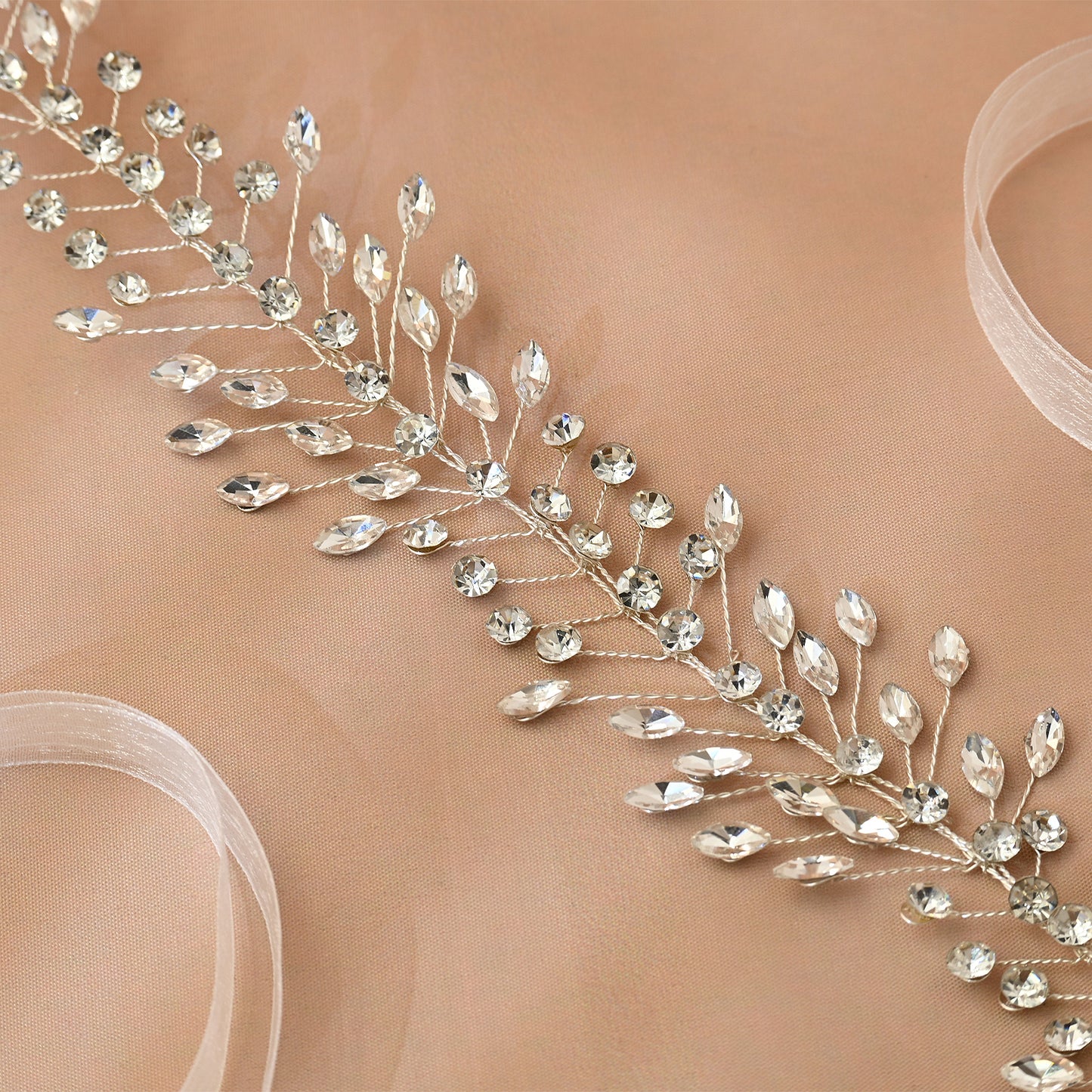 Bridella BHP410-S Silver Rhinestone Tiara