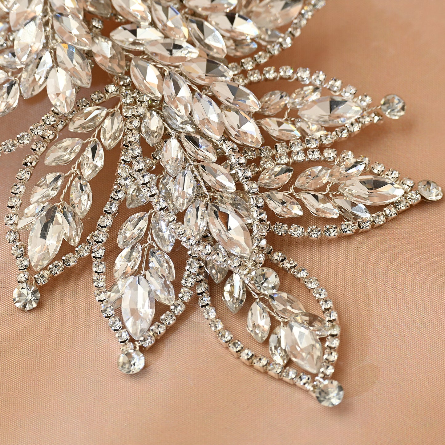 Silver Rhinestone Wedding Tiara for Bride - Bridella BHP413-S