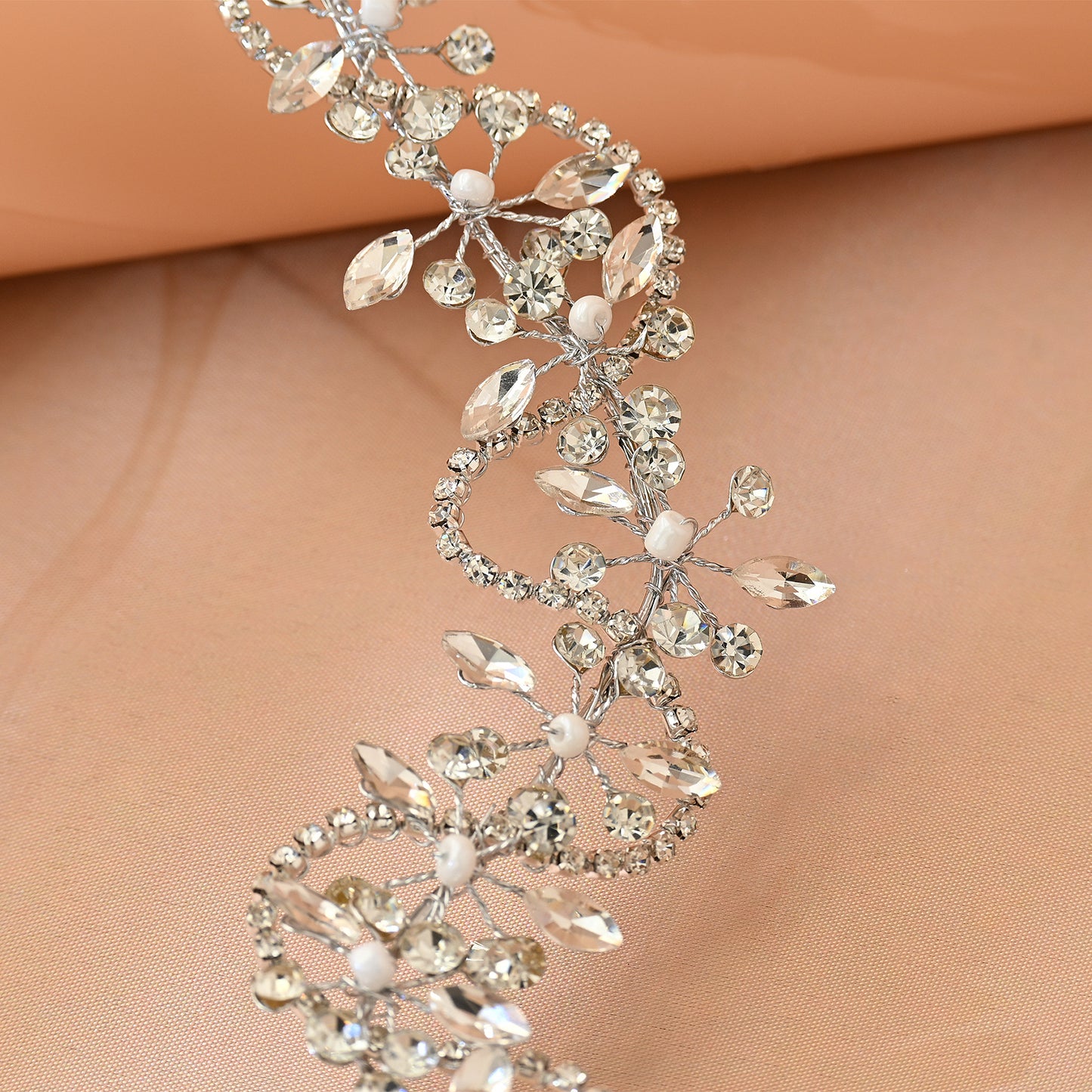 Bridella BHP266-S Silver Rhinestone Headband