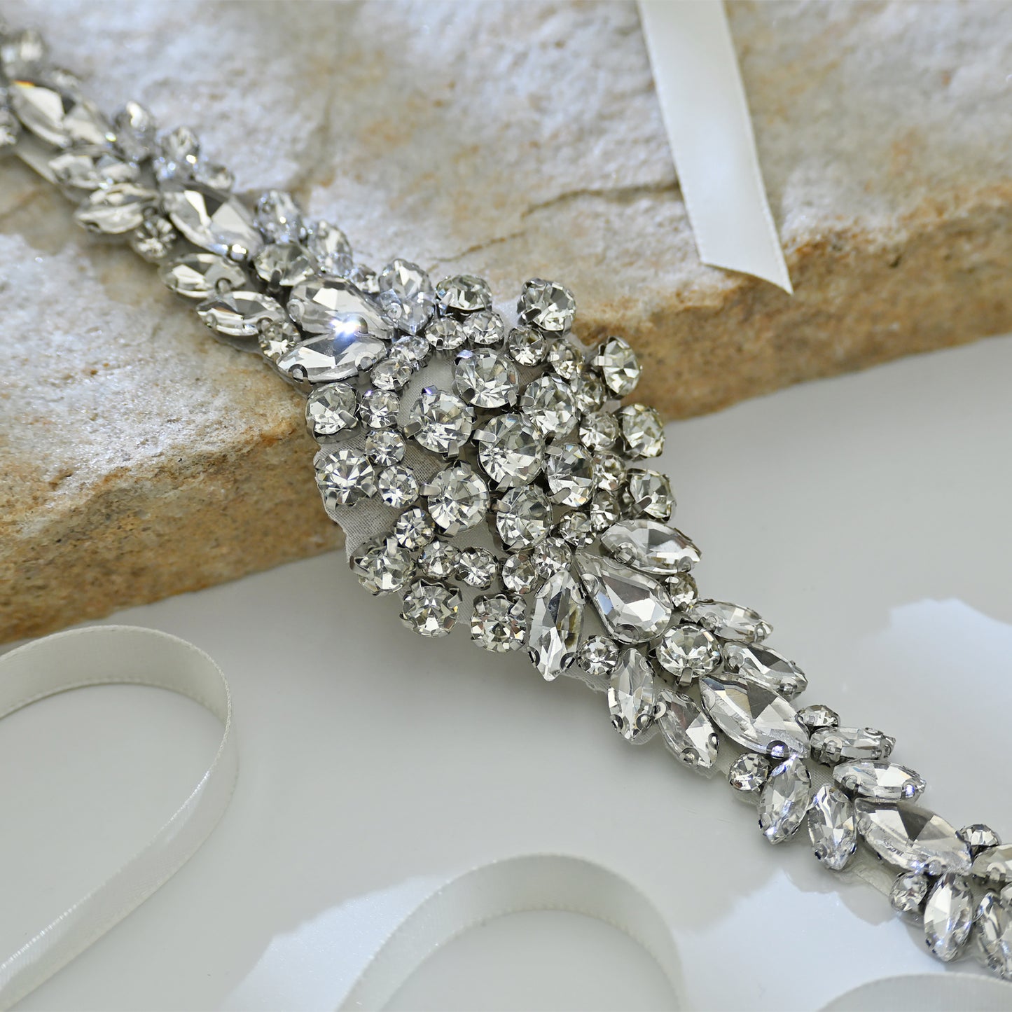 Bridella BS124 Silver Rhinestone Belt