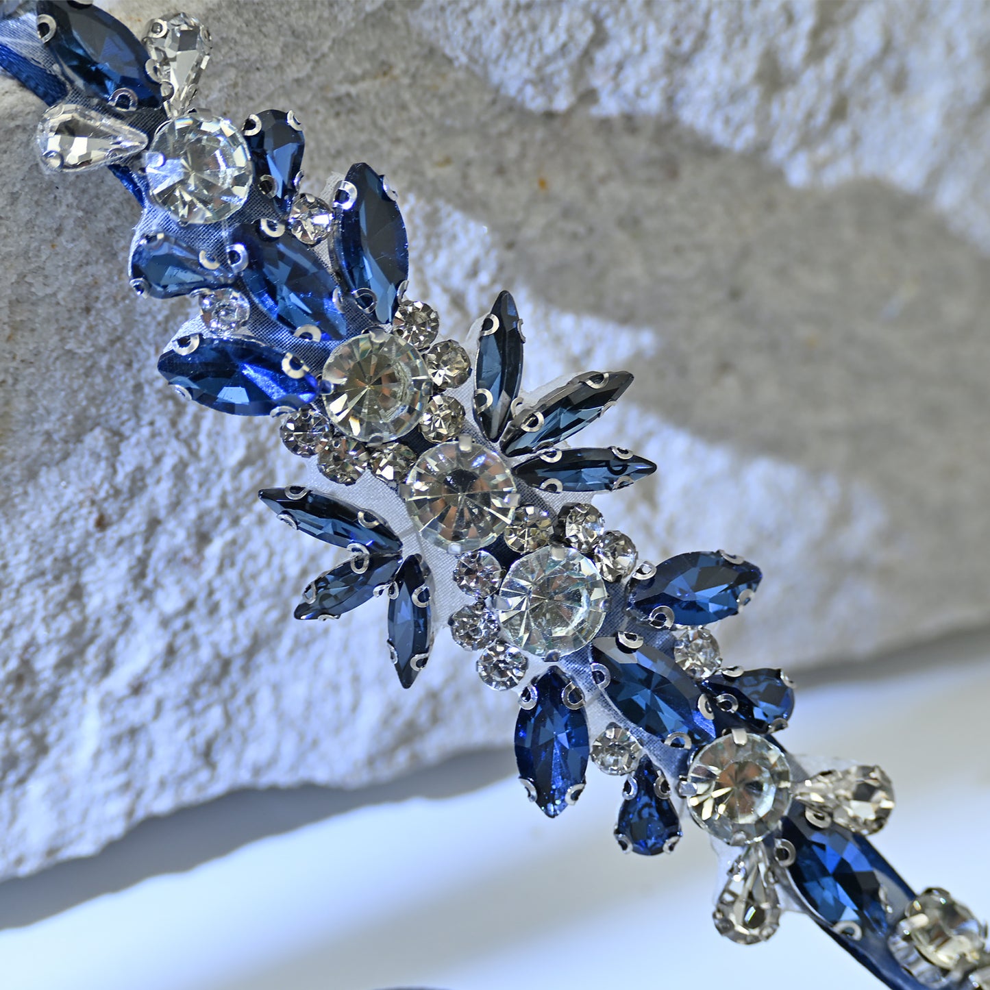 Bridella BS166ML-Navy Blue Rhinestone Belt