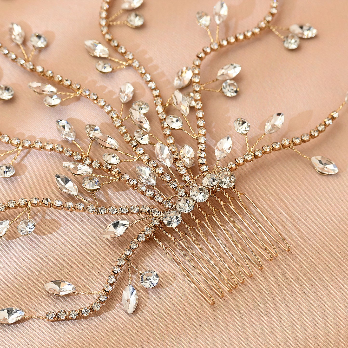 Bridella BHP481-G Gold Rhinestone Tiara