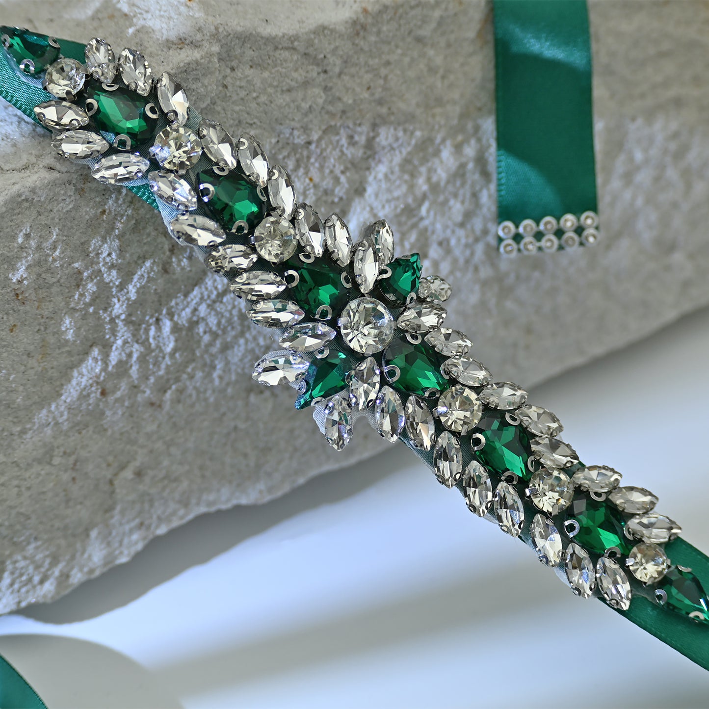 Bridella BS191KL-Green Green Rhinestone Belt