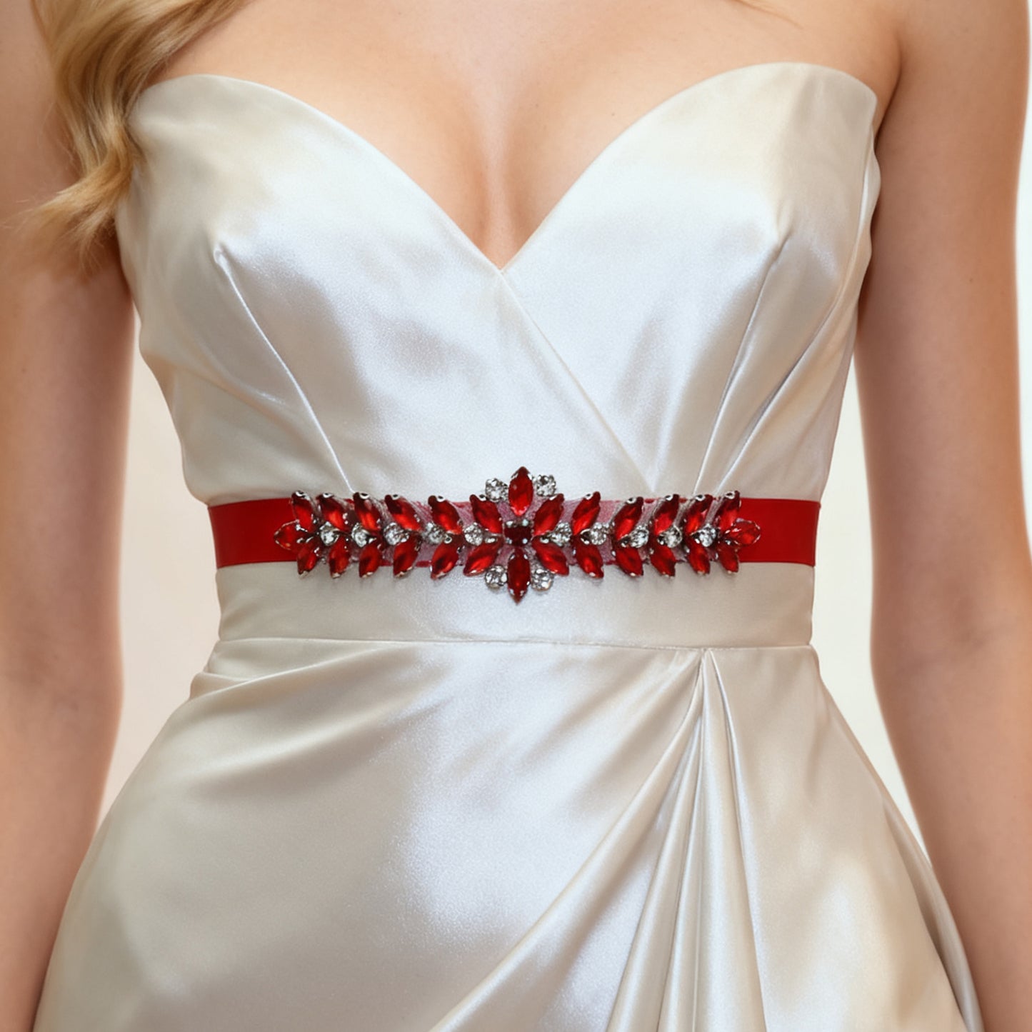 Bridella BS69R Red Rhinestone Belt