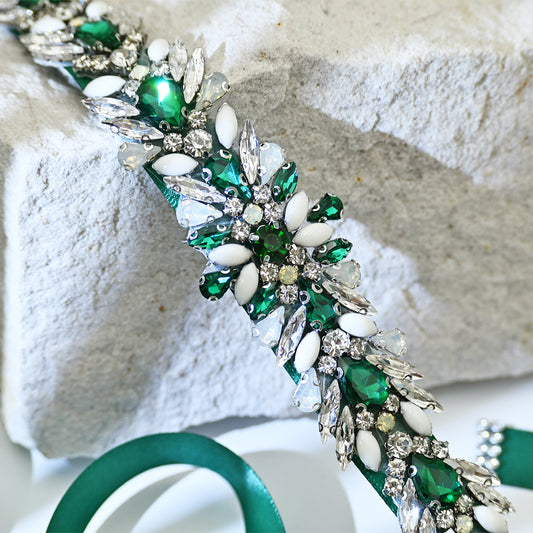 Rhinestone Bridal Belt Sash for Wedding - Bridella BS476