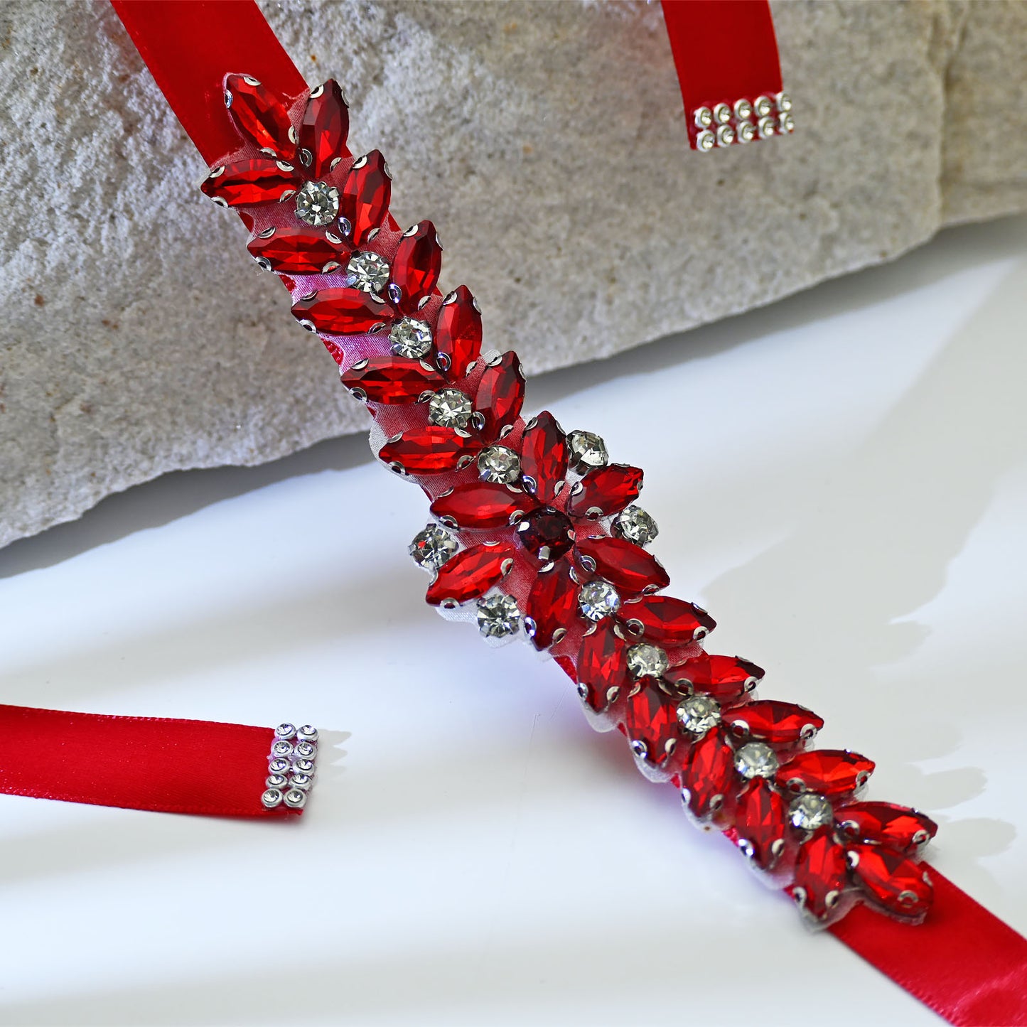 Bridella BS69R Red Rhinestone Belt