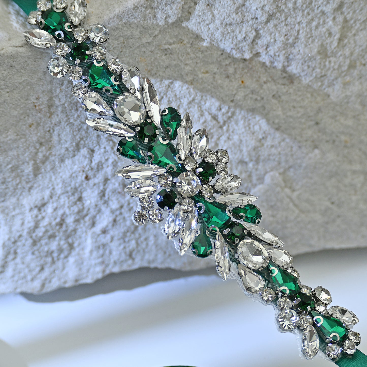 Bridella BS160KL Green Rhinestone Belt