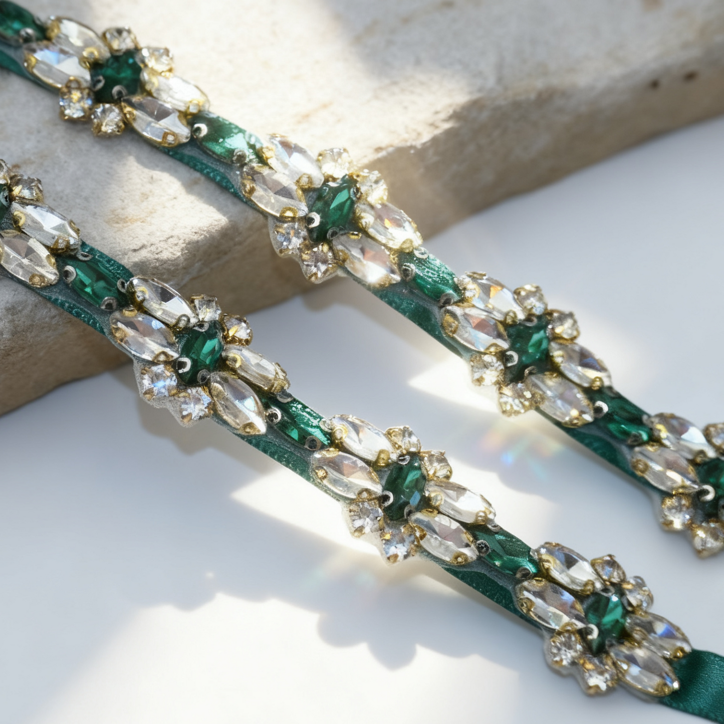 Bridella BS333GKL Green Rhinestone Belt