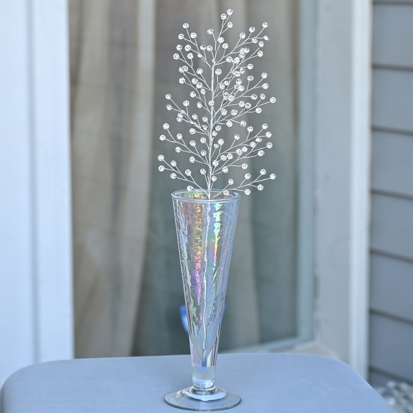 Handmade Crystal Bead Artificial Berry Branches, Multi-Color Rhinestone Wire Floral Picks k112