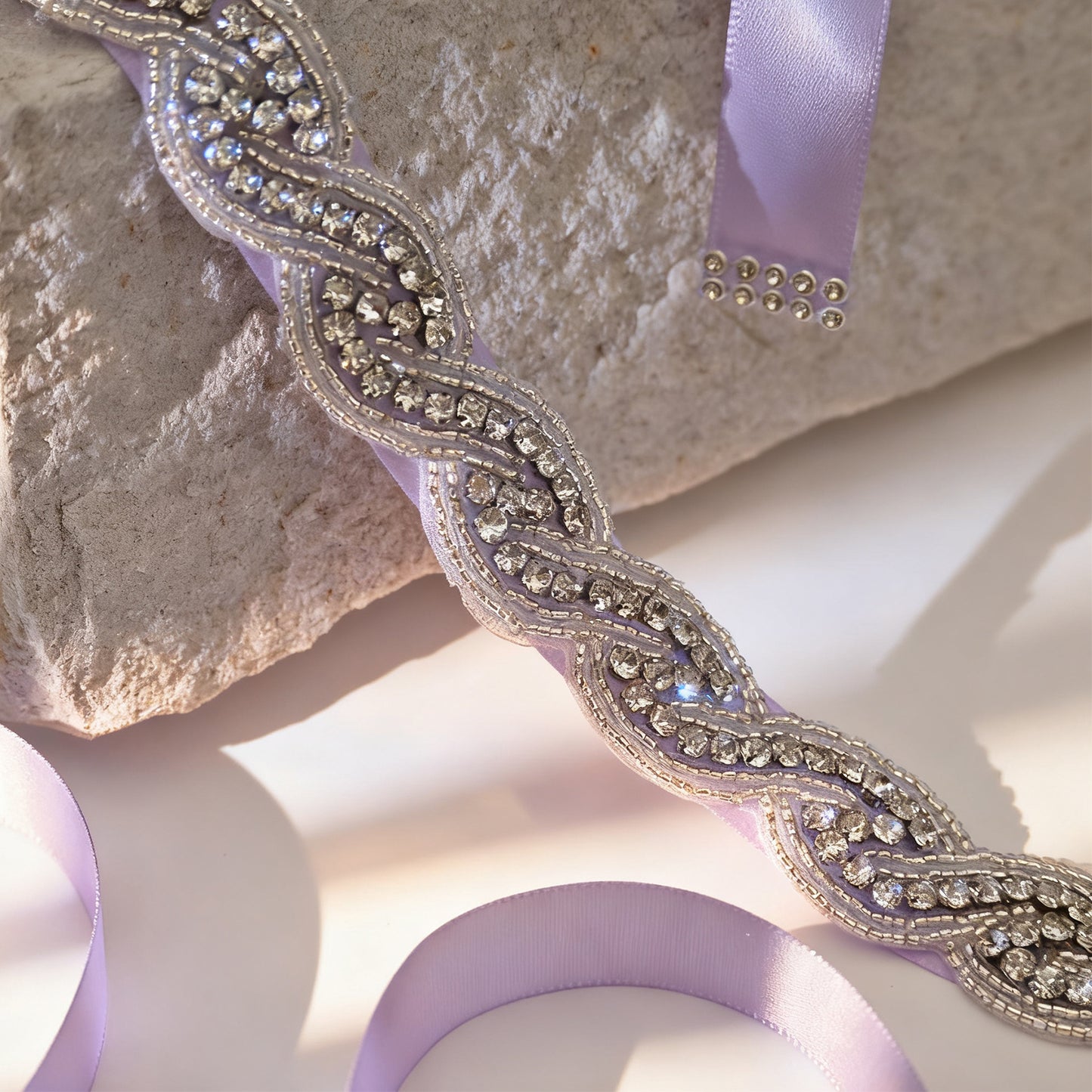 Bridella BS62 Purple Rhinestone Belt