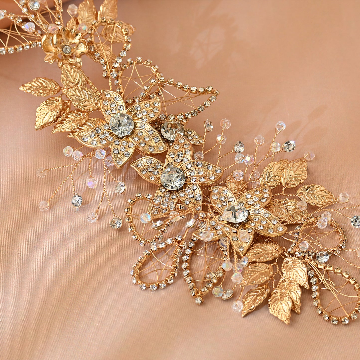 Bridella BHP282-G Gold Rhinestone Headband