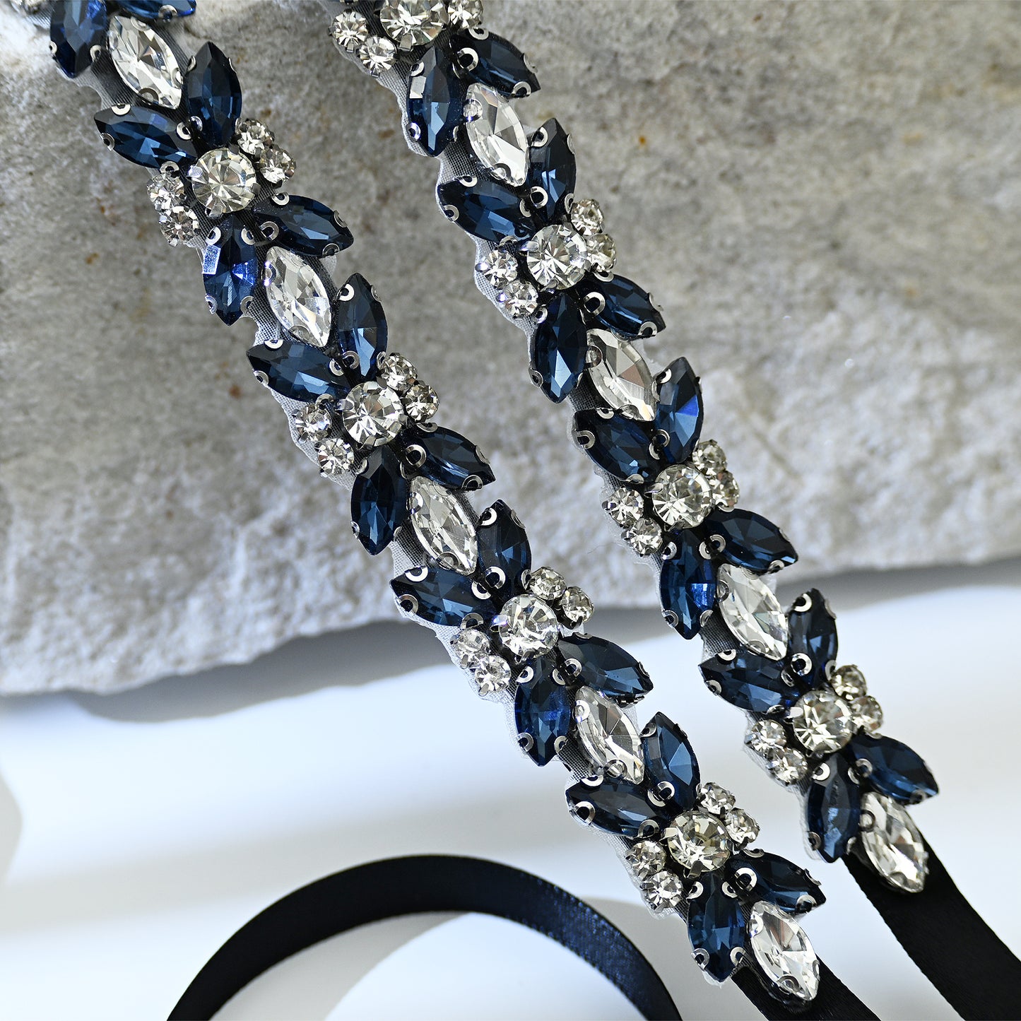 Bridella BS16ML Blue Rhinestone Belt