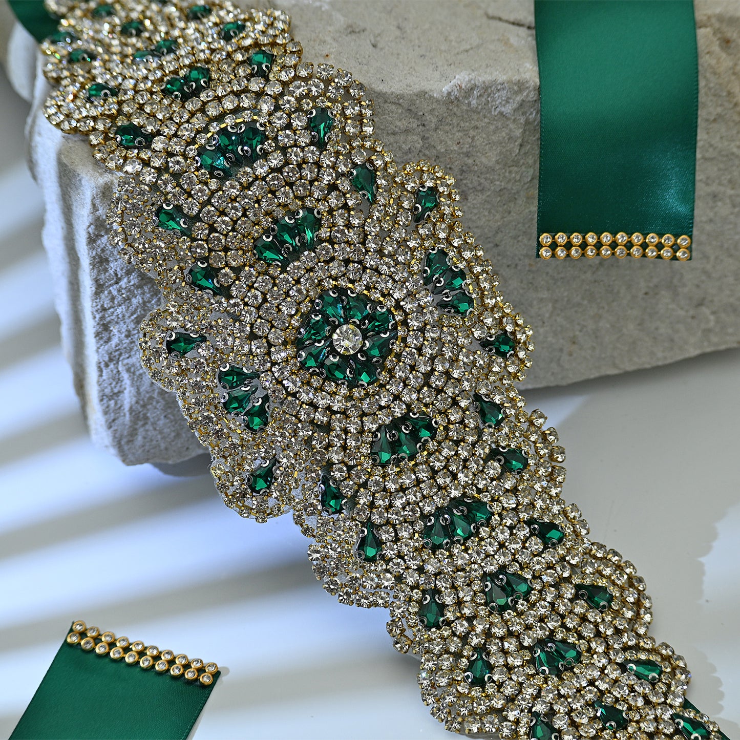 Bridella BS88GKL Green Rhinestone Belt