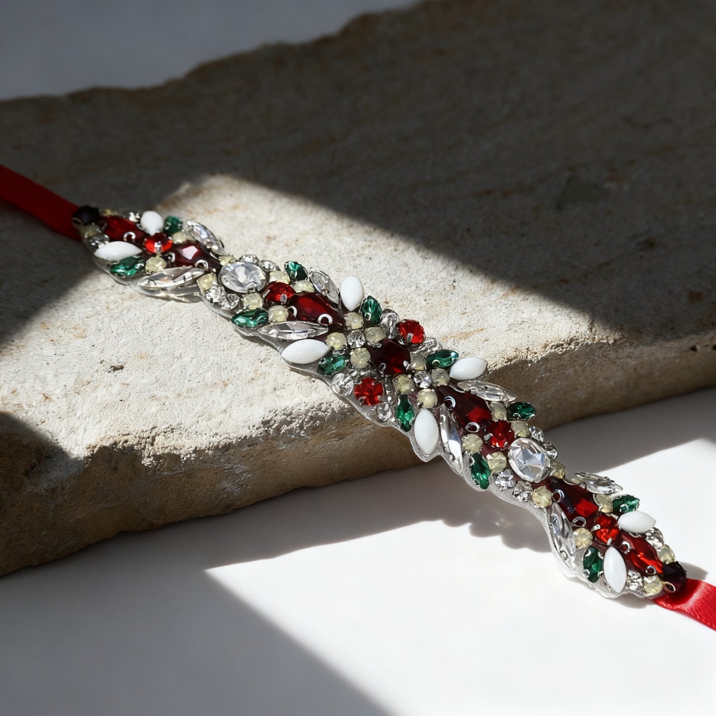 Bridella BS477 Red Satin & Crystal Belt