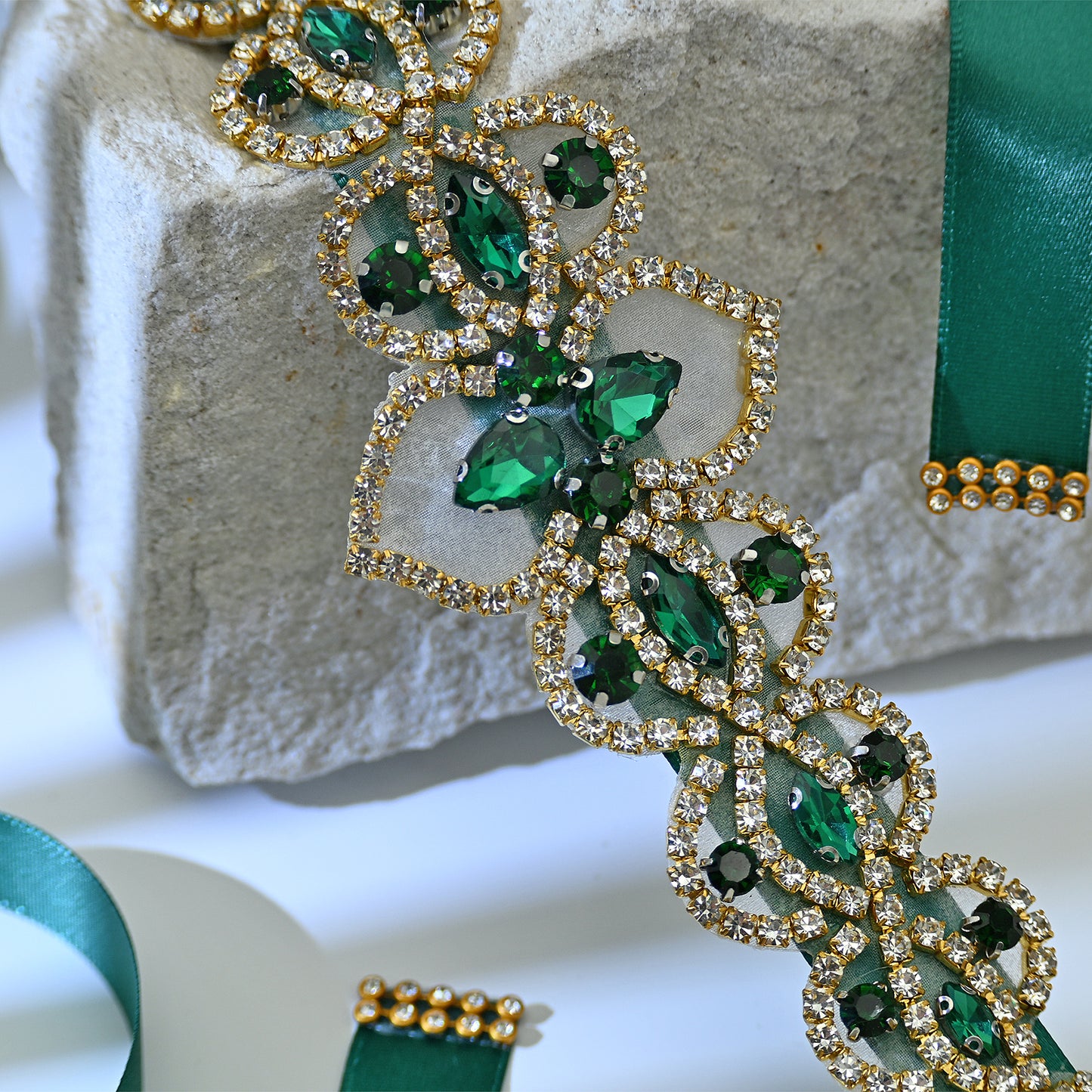 Bridella BS214KL Green Rhinestone Belt