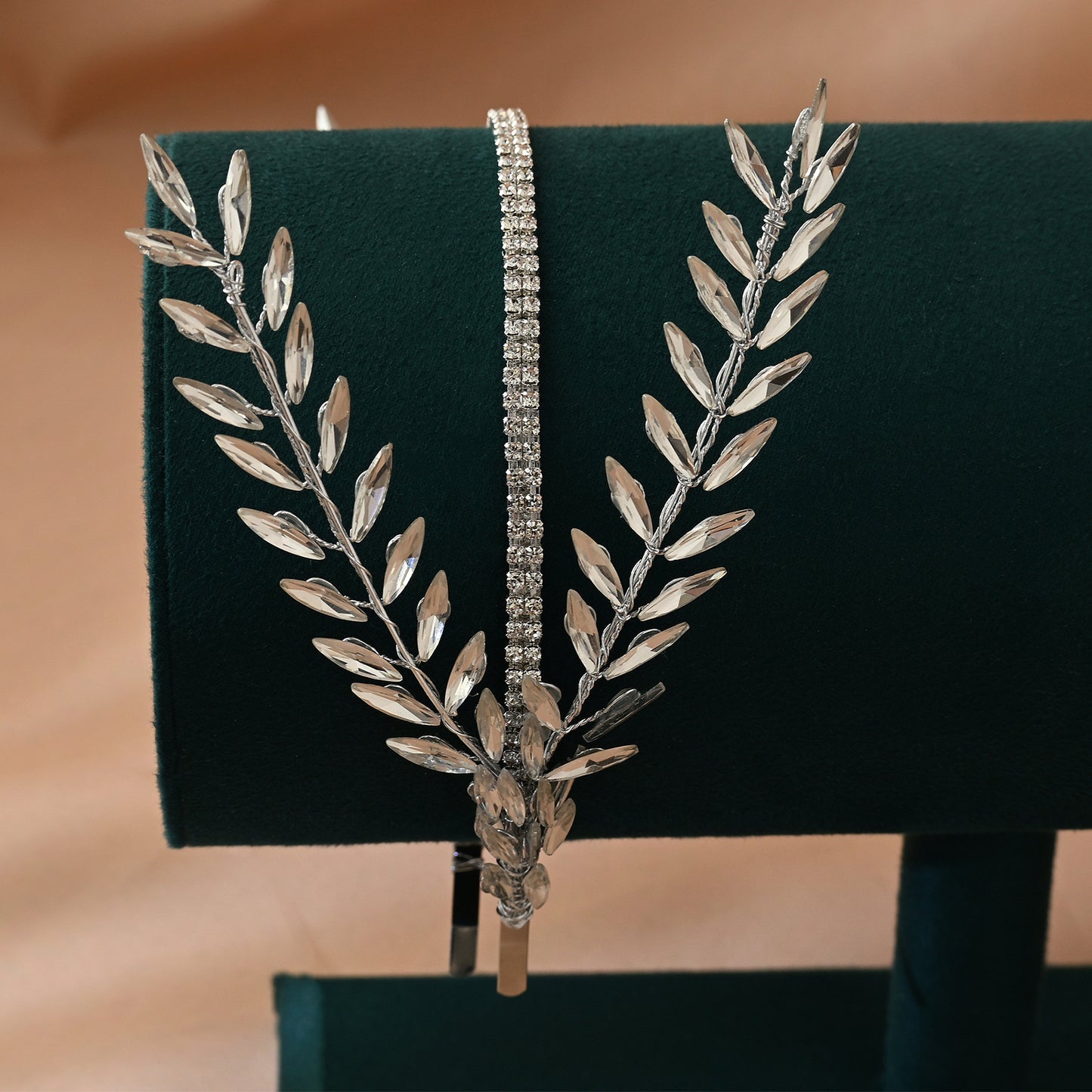 Bridella BHP528-S Silver Rhinestone Headband