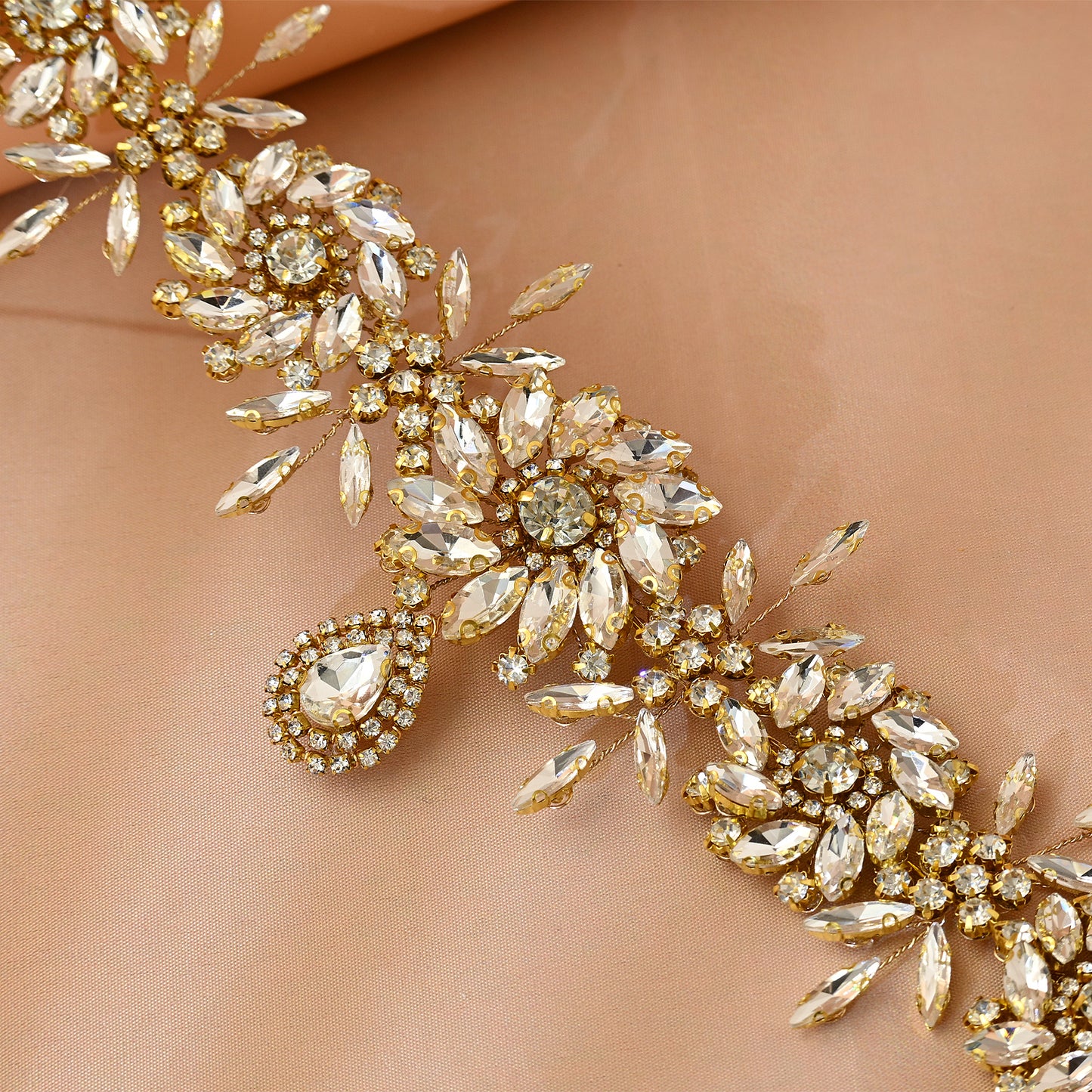 Bridella BHP440-G Gold Rhinestone Headwear