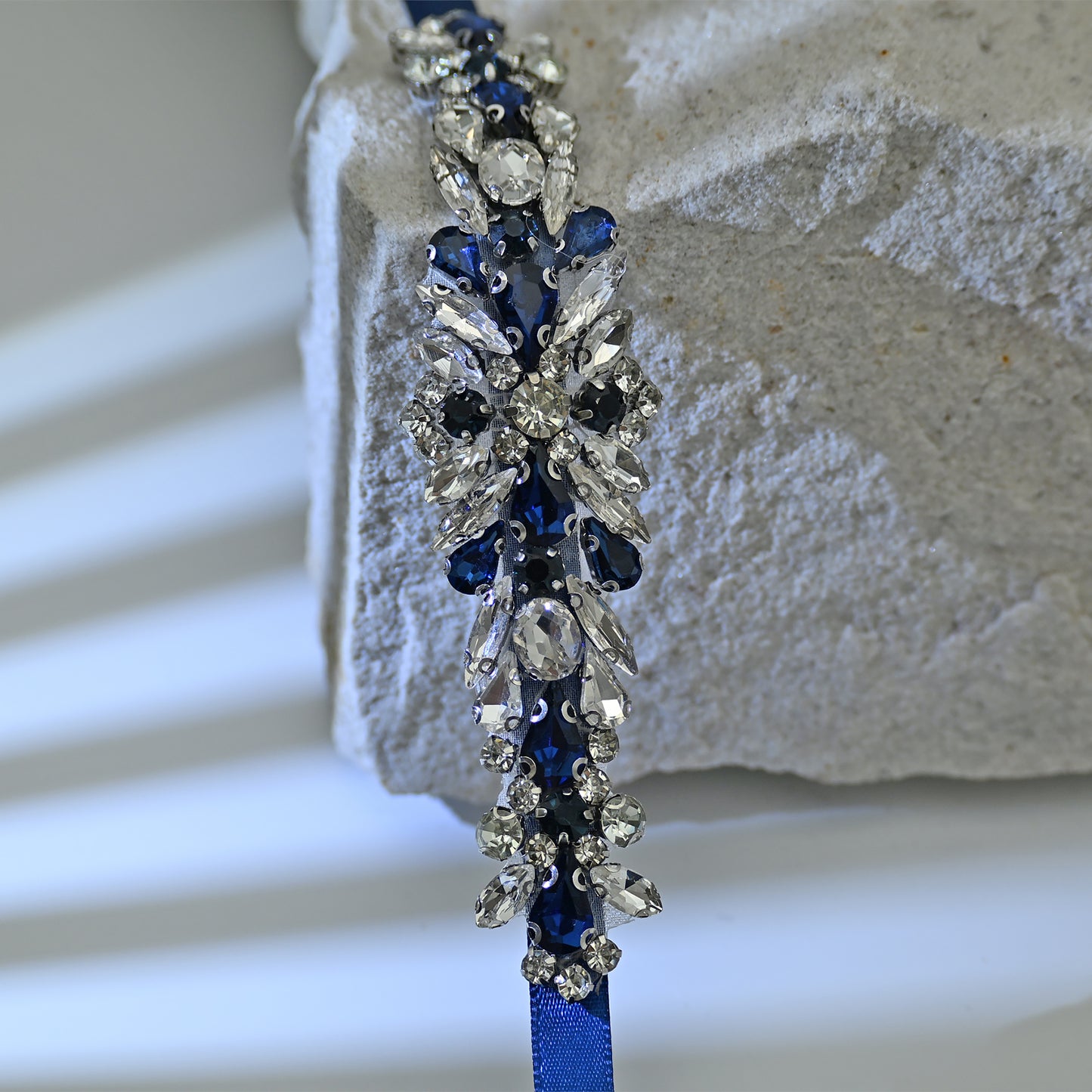 Bridella BS160ML Navy Rhinestone Belt