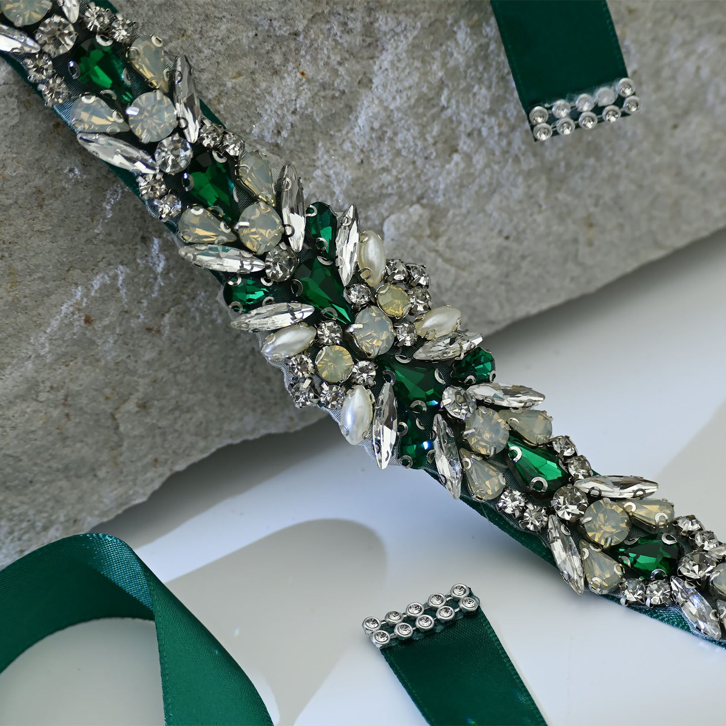 Bridella BS57KL Green Rhinestone Belt