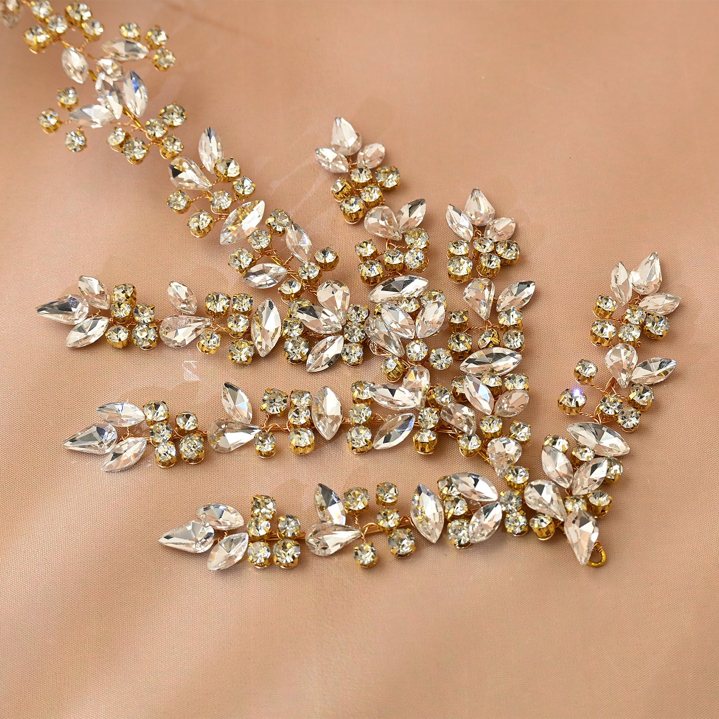 Bridella BHP425-G Gold Rhinestone Crown